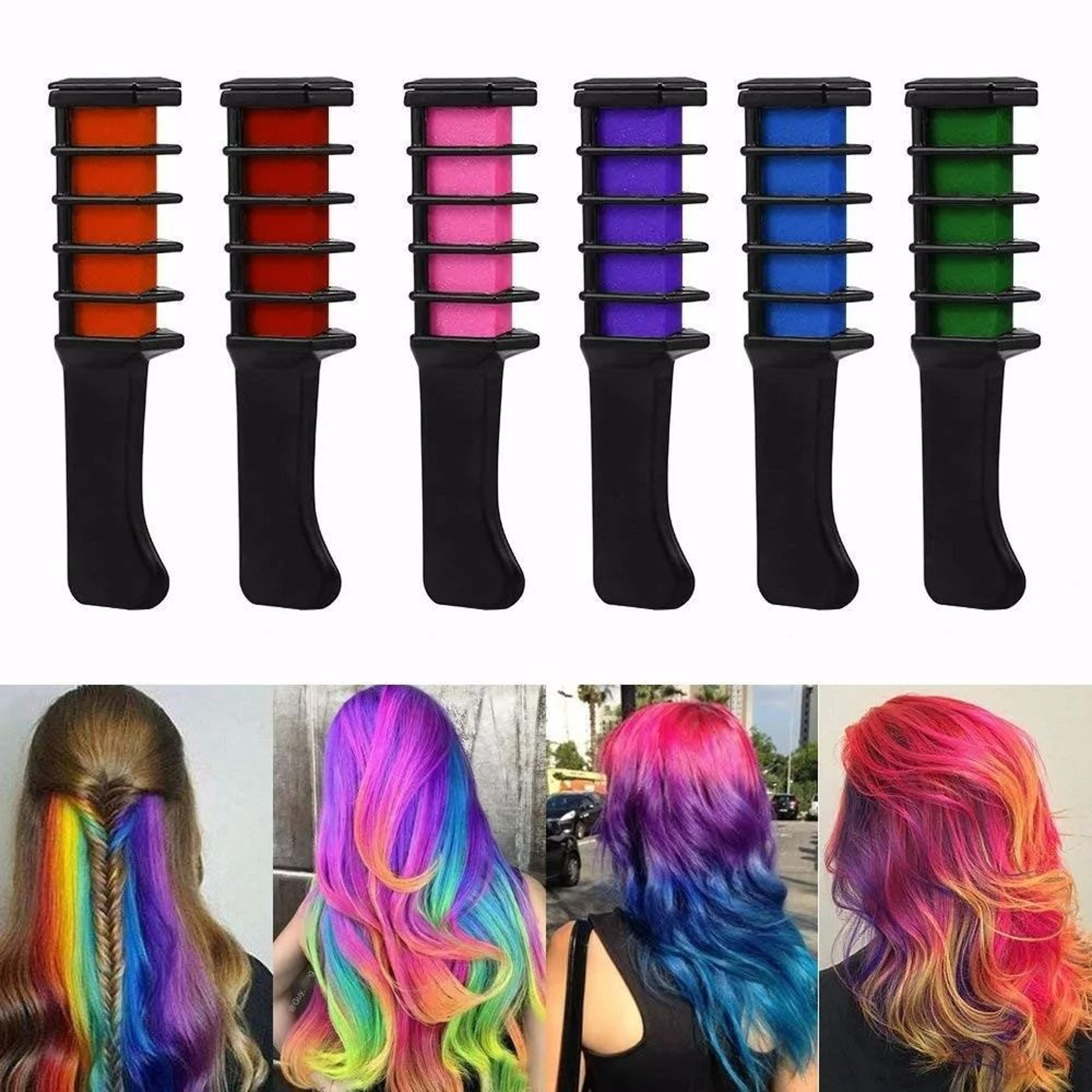 Temporary Hair Dye Chalk Comb Set 0