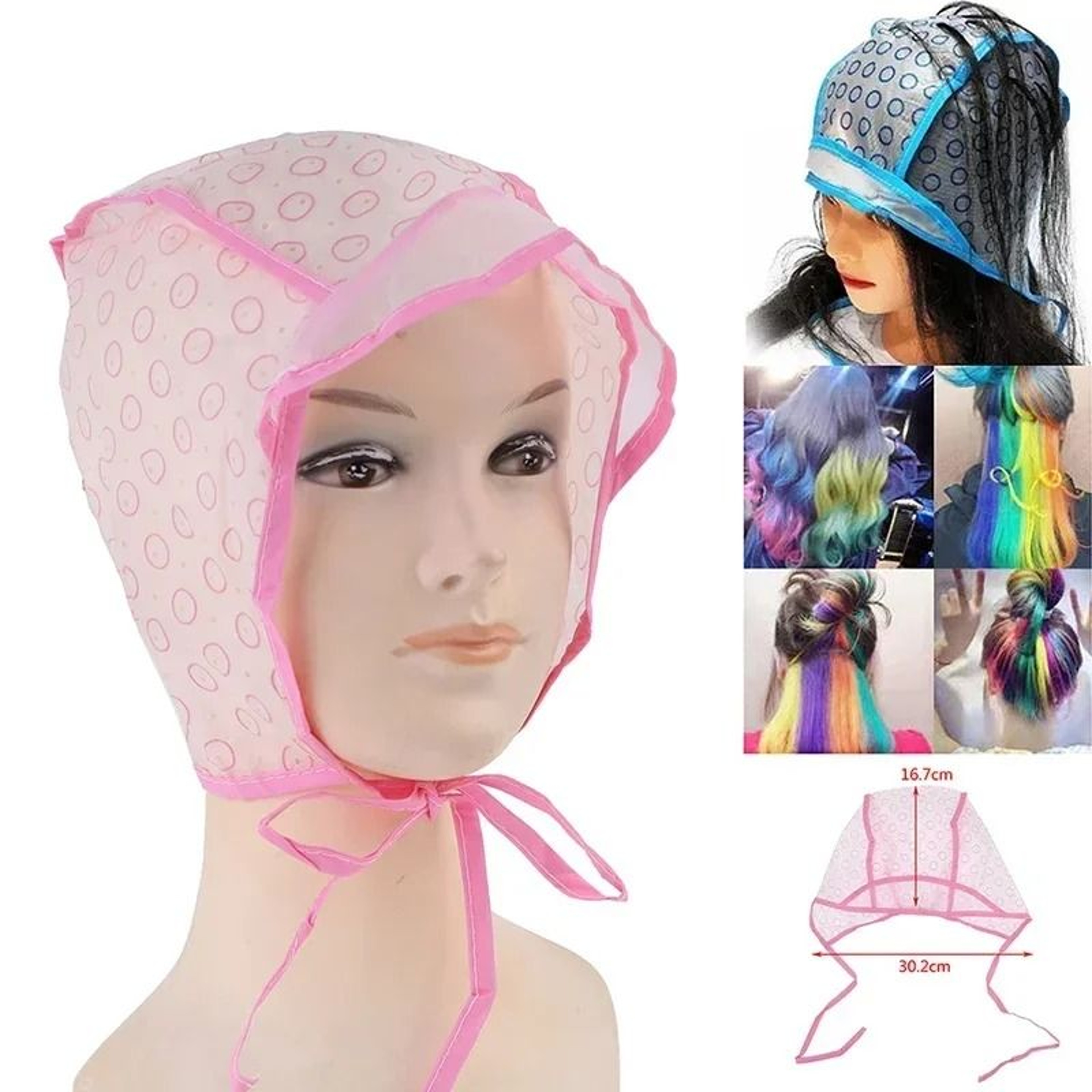 Professional Hair Highlighting Dye Cap With Metal Hook 0