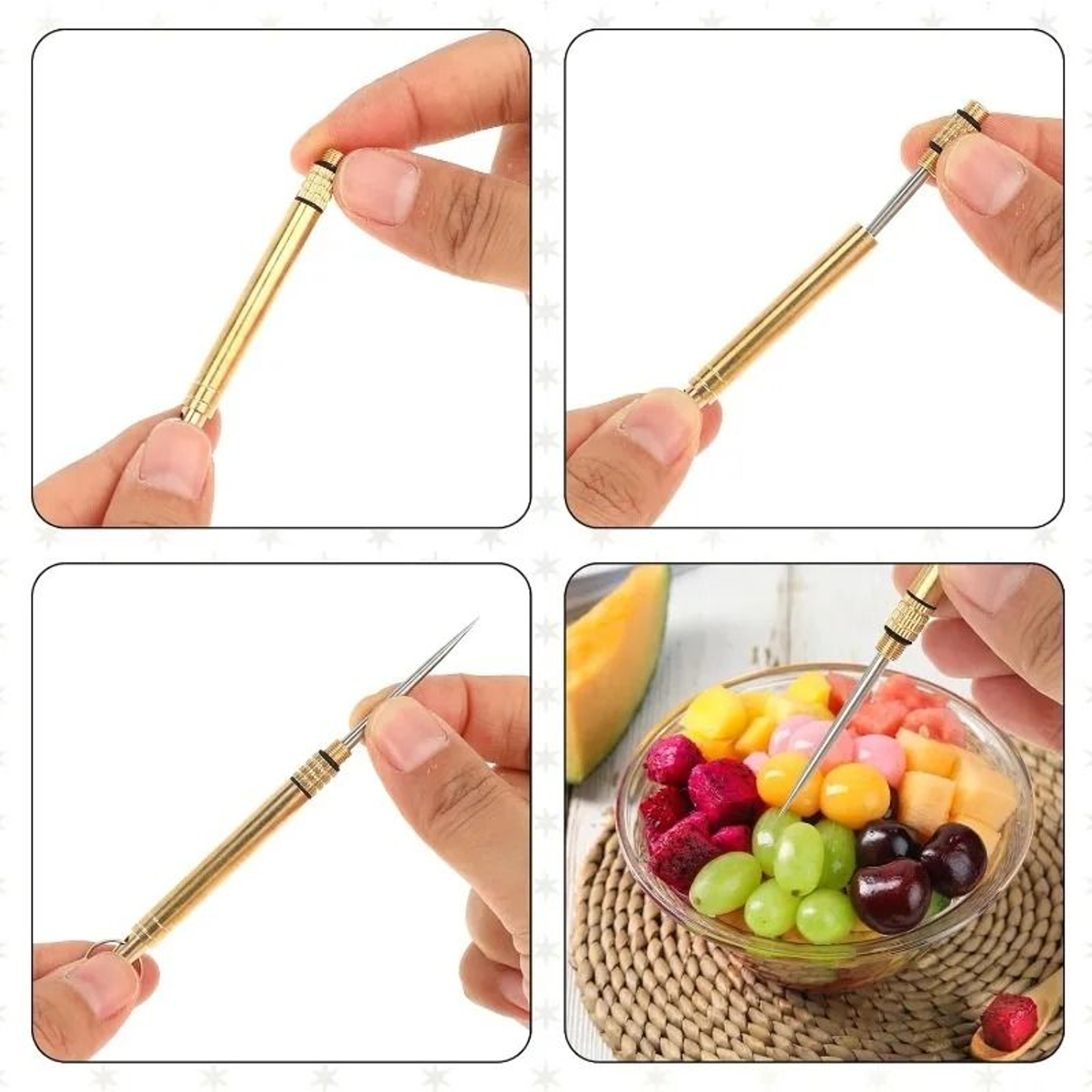 Portable Reusable Titanium Alloy Telescopic Toothpick 3