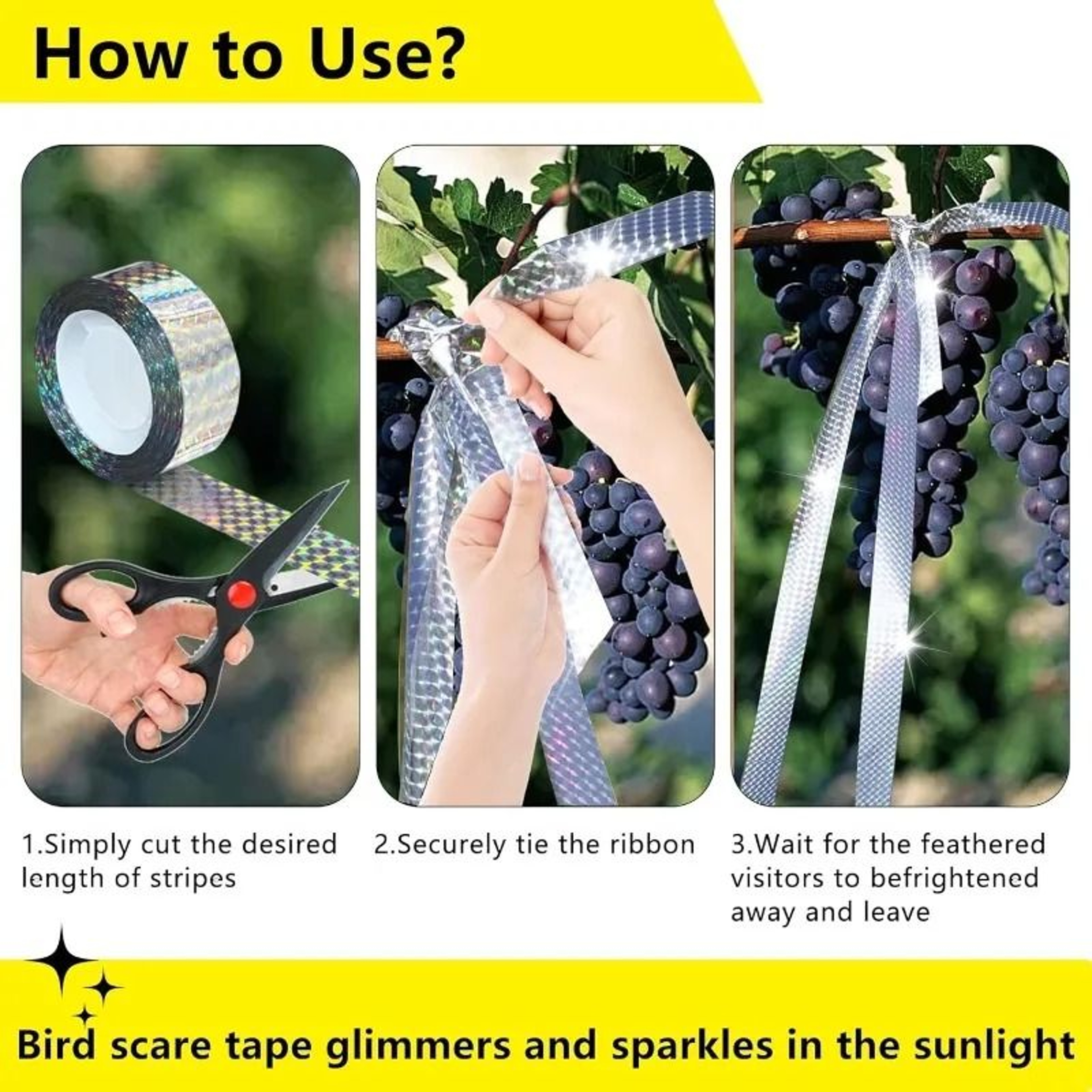 Reflective Holographic Bird Repellent Scare Tape 4