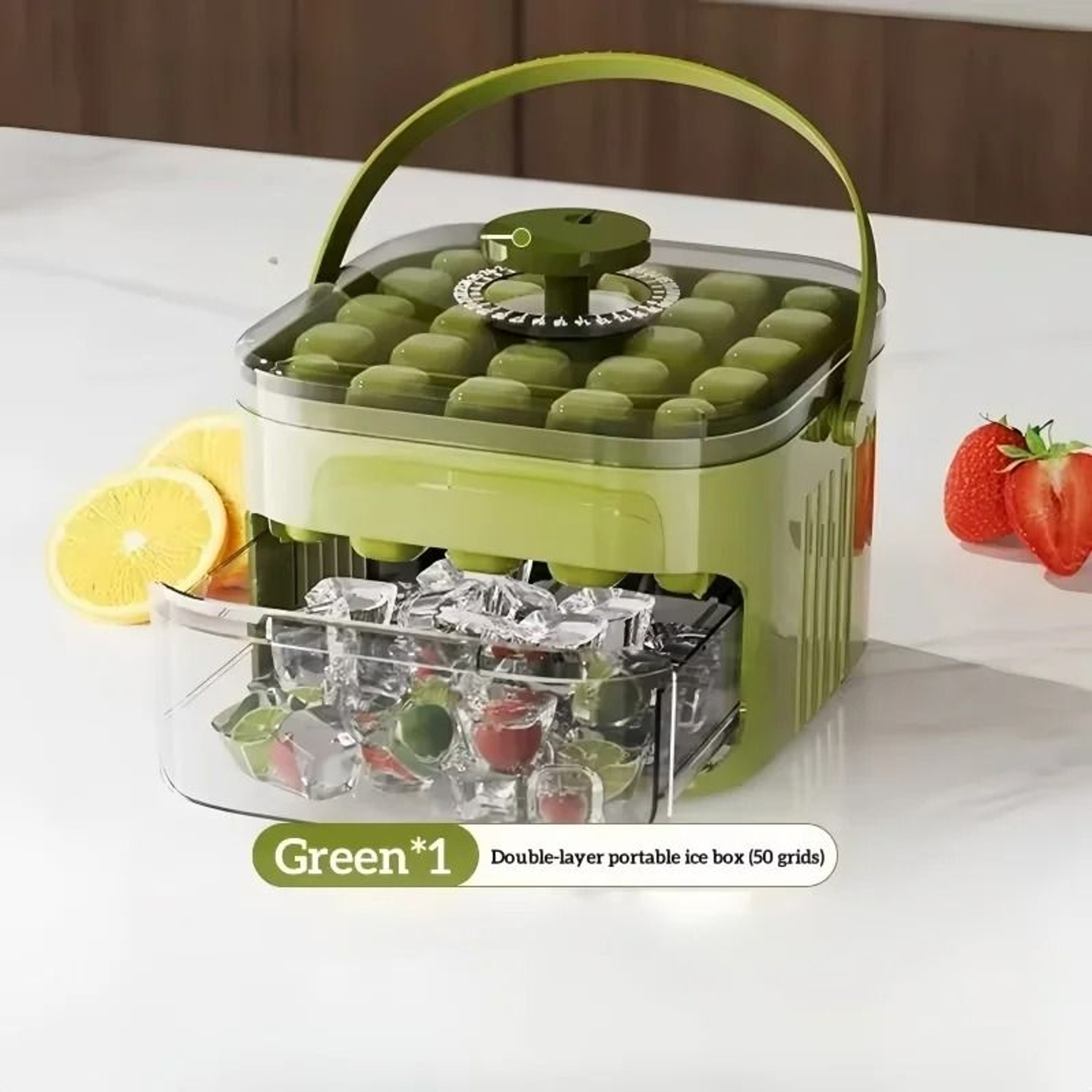 50Grid Press Type Ice Cube Mold With Storage Box And Lid 8