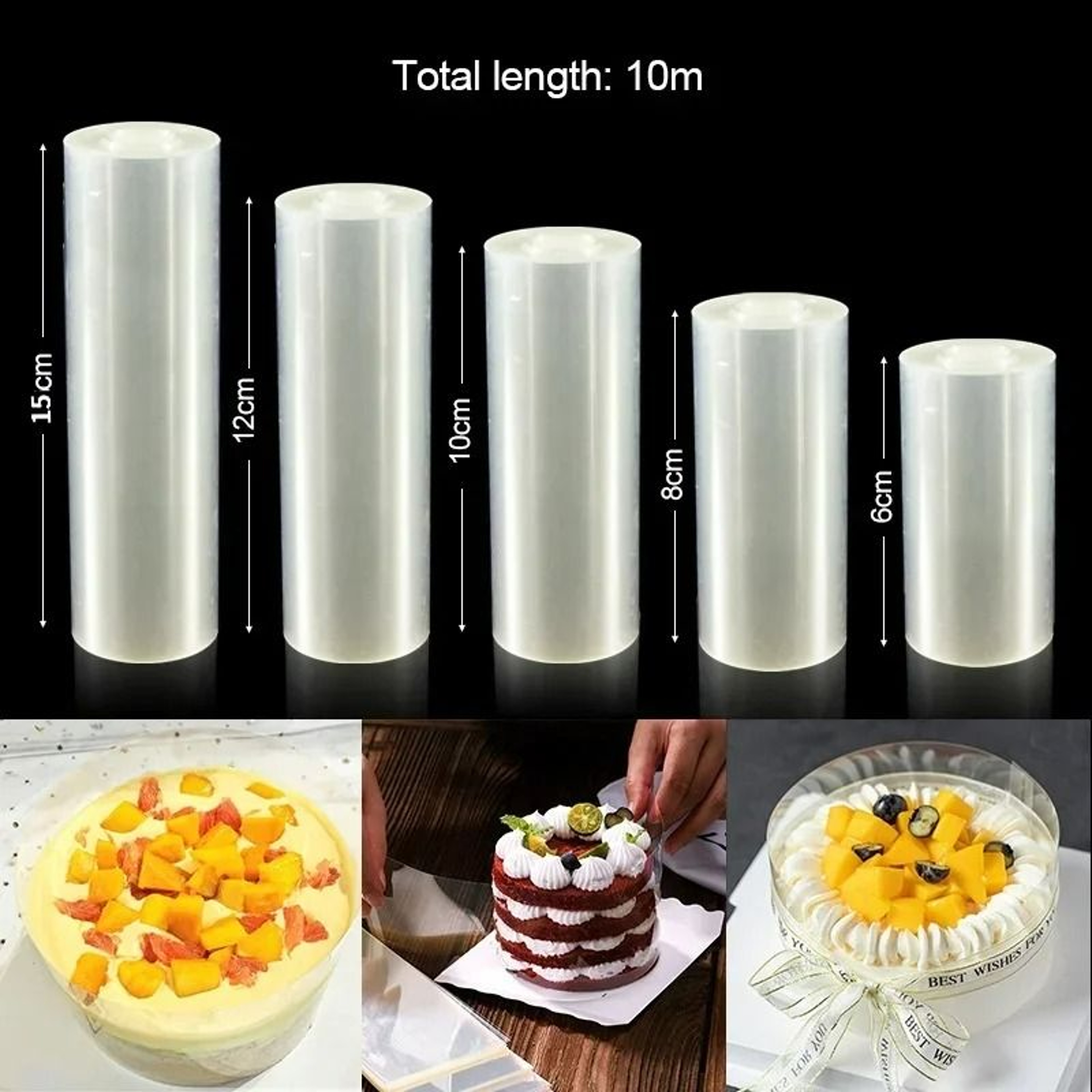 Clear Transparent Cake Collar Roll For Mousse And Baking Decorating 5