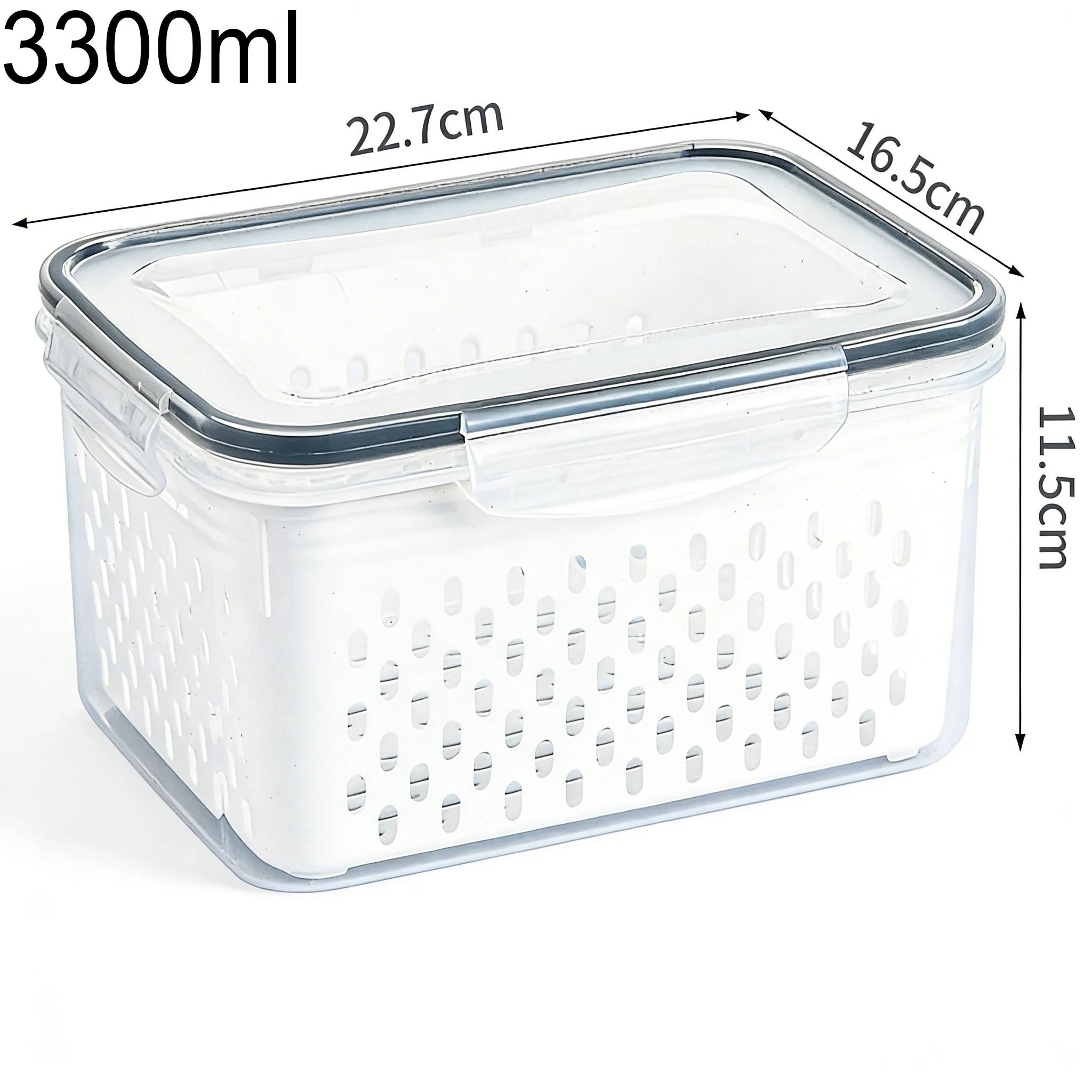 Produce Saver Refrigerator Container With Strainer Basket 8