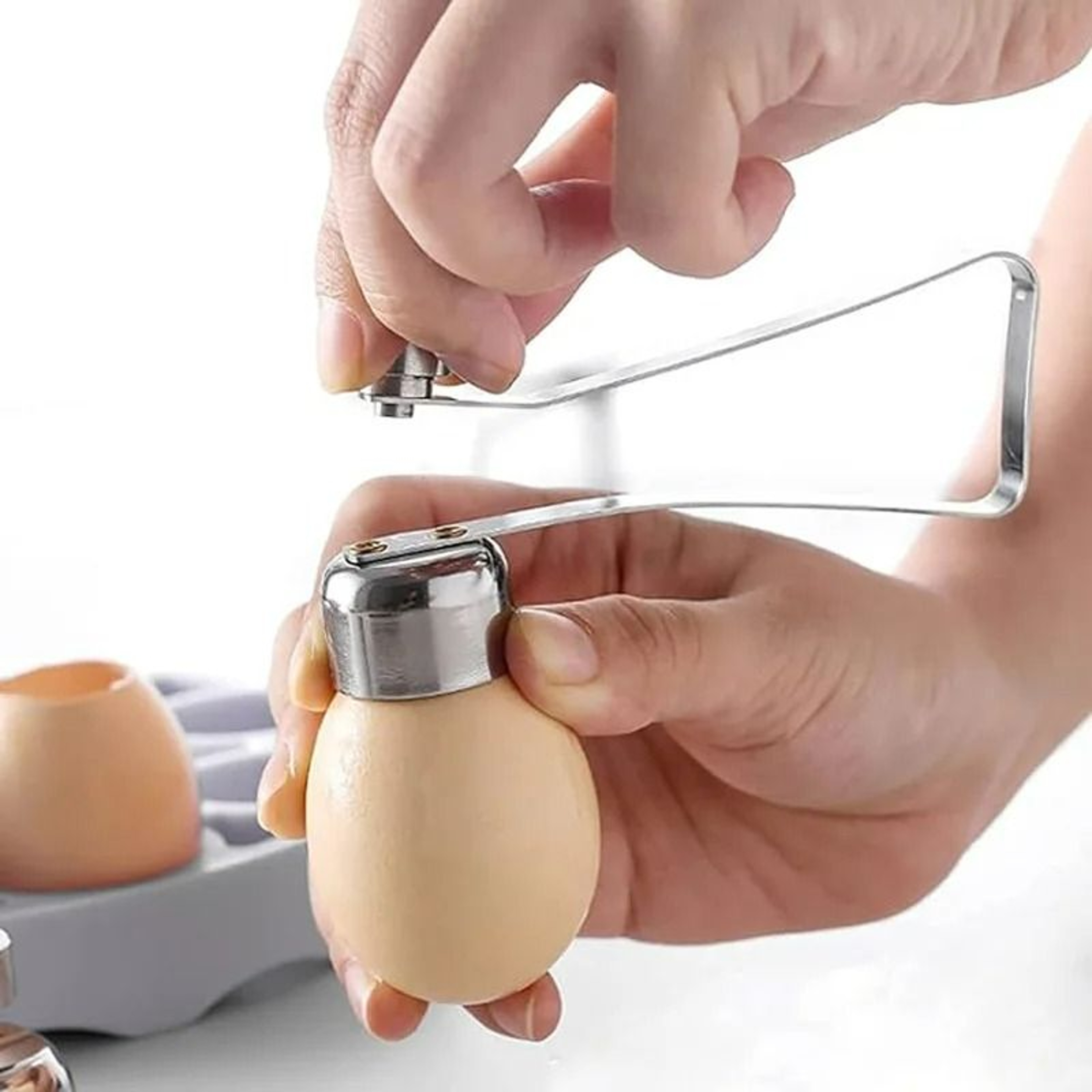 DoubleHeaded Stainless Steel Egg Topper And Shell Opener 1