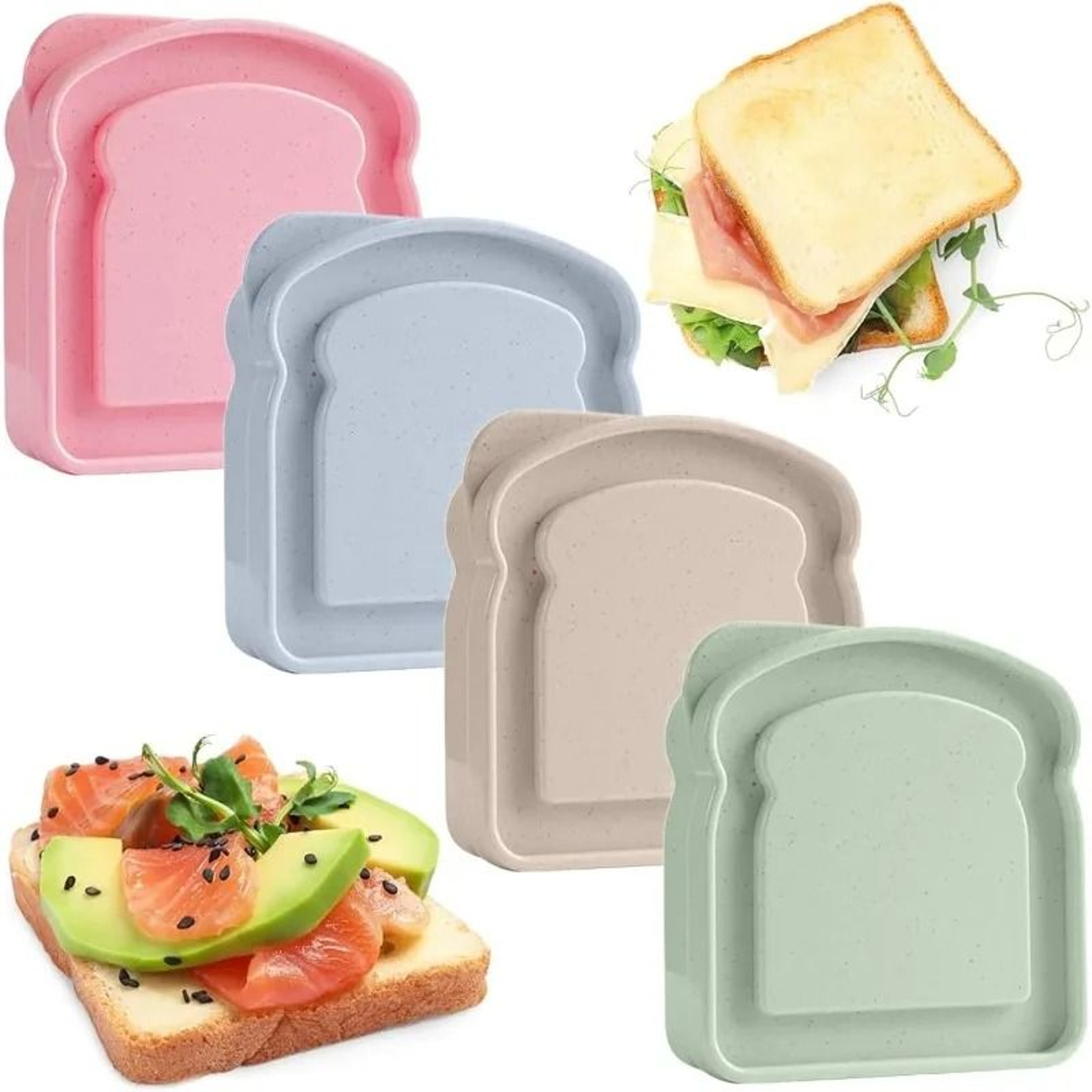 ToastShaped Reusable Silicone Sandwich Container 0