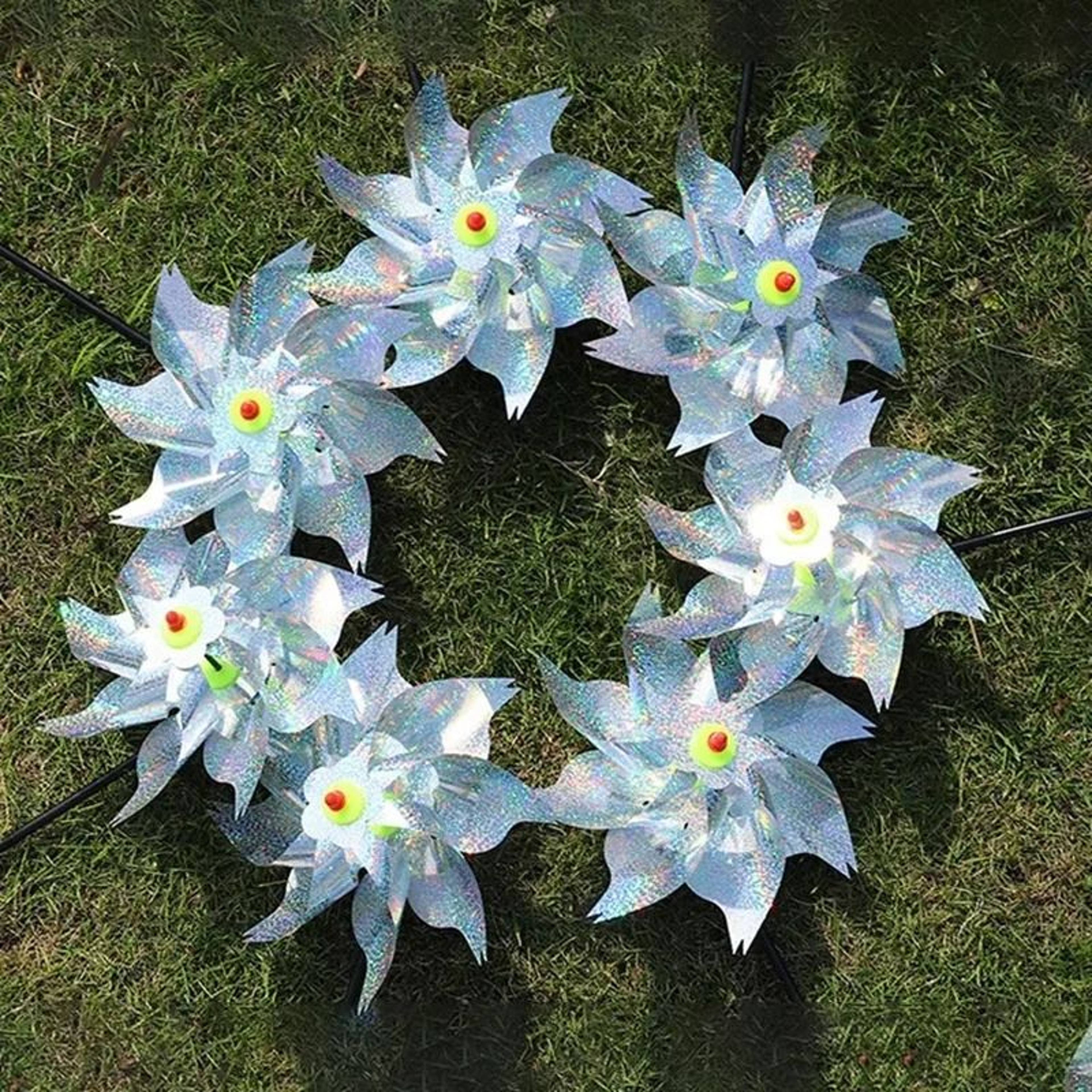 Reflective Bird Repellent Pinwheel Windmill 4