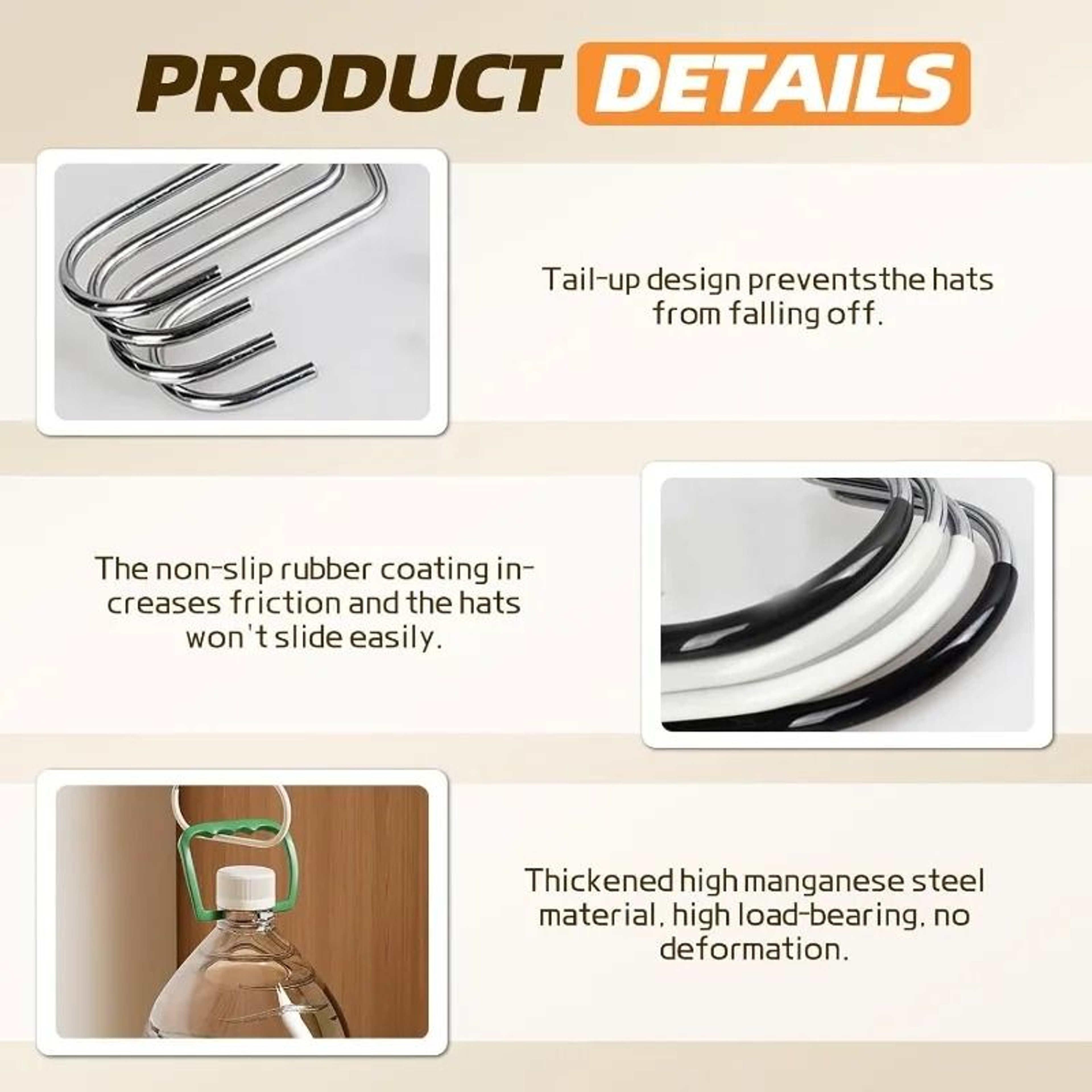 Stainless Steel Round Ring Hat And Accessory Hanger 2