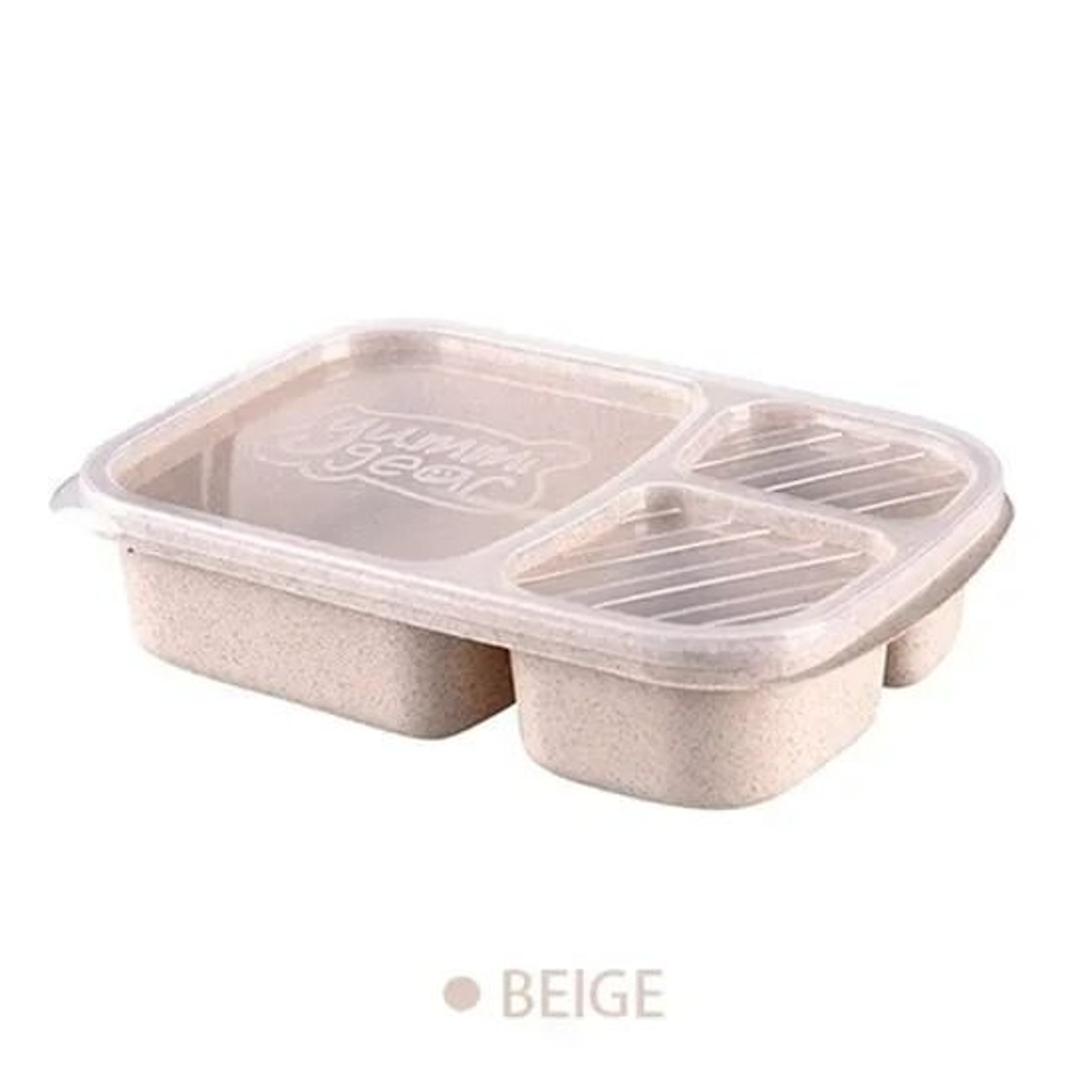 3Compartment Wheat Straw Lunch Box With Clear Lid 7