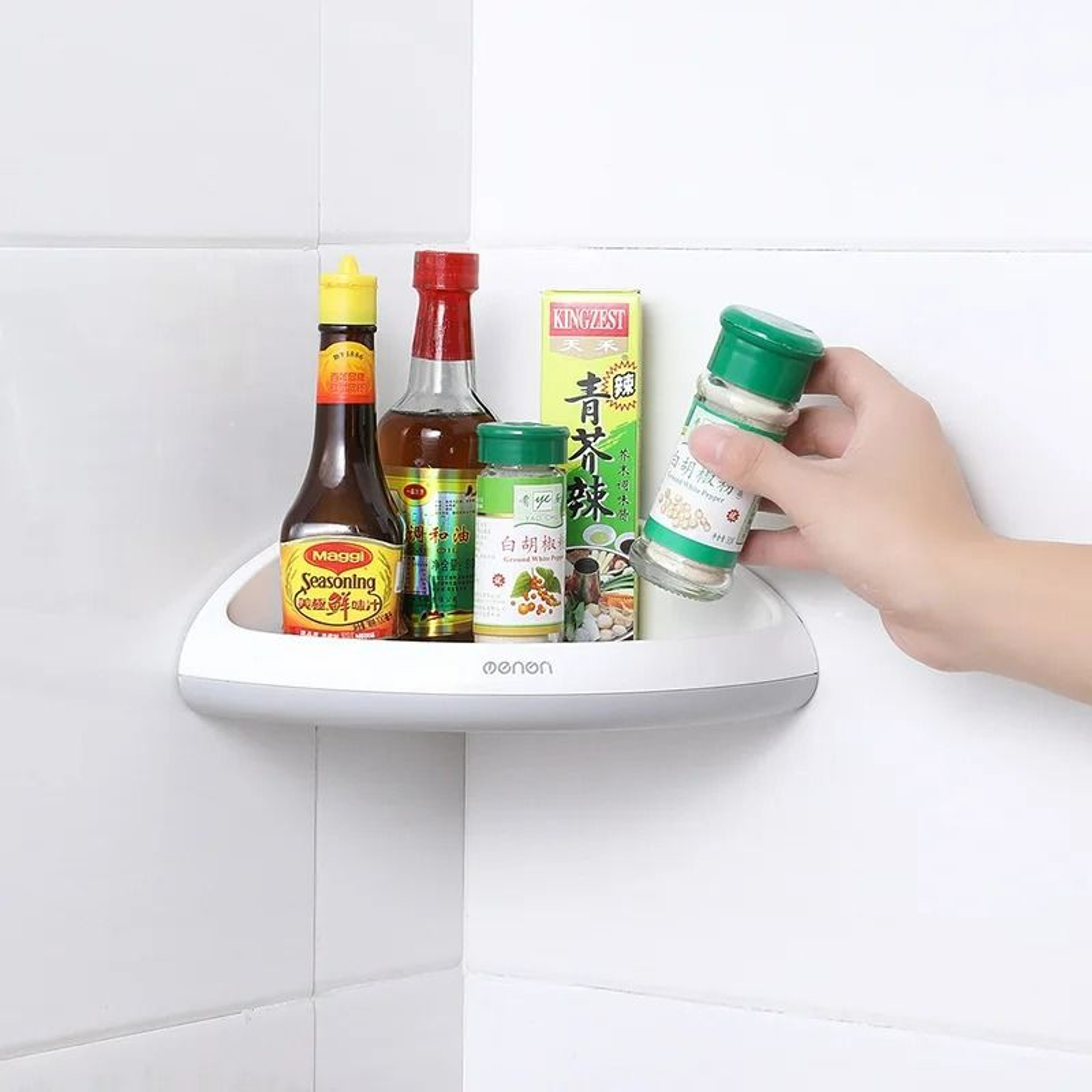 WallMounted Triangular Bathroom Corner Storage Shelf 4