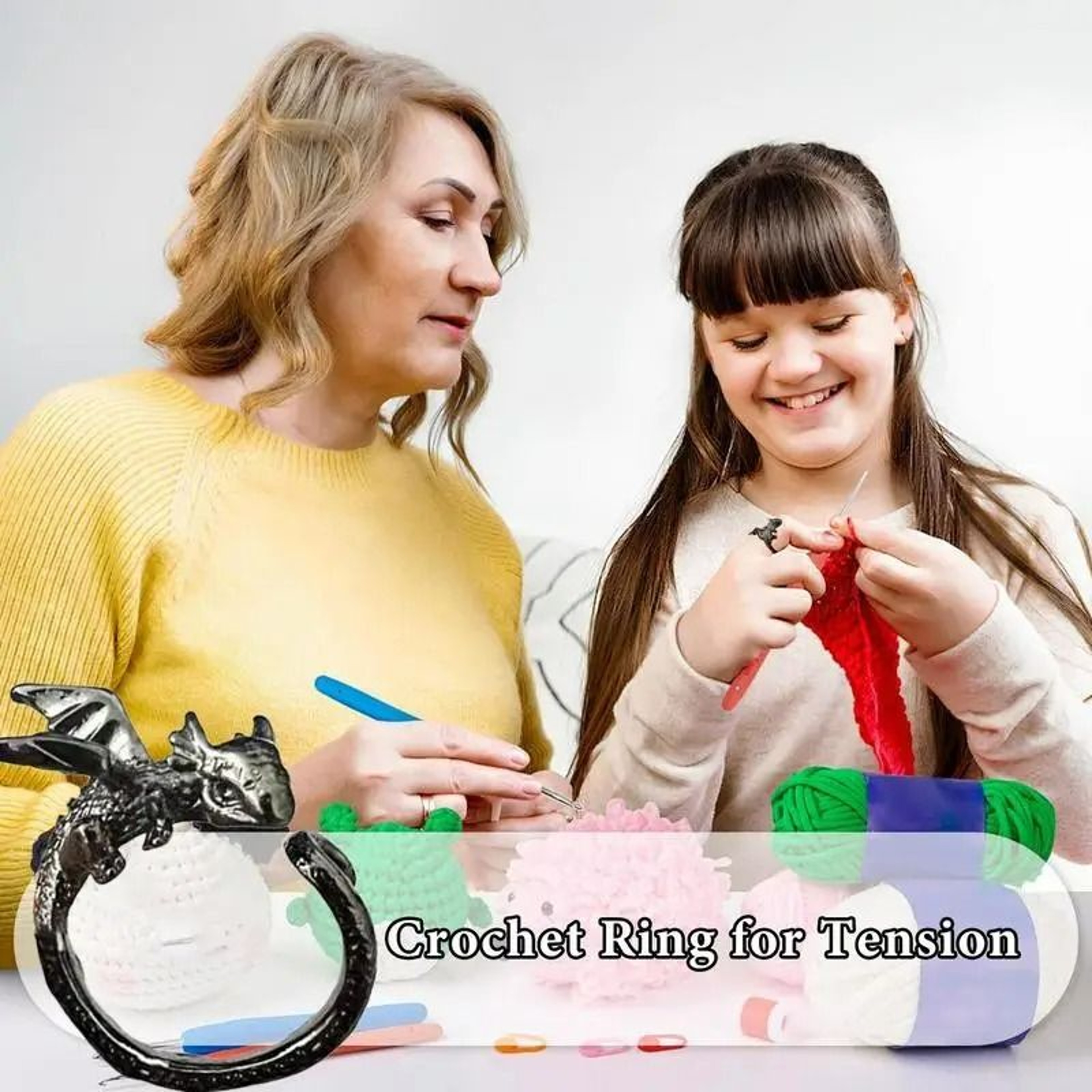 Dragon Adjustable Knitting And Crochet Tension Ring 2