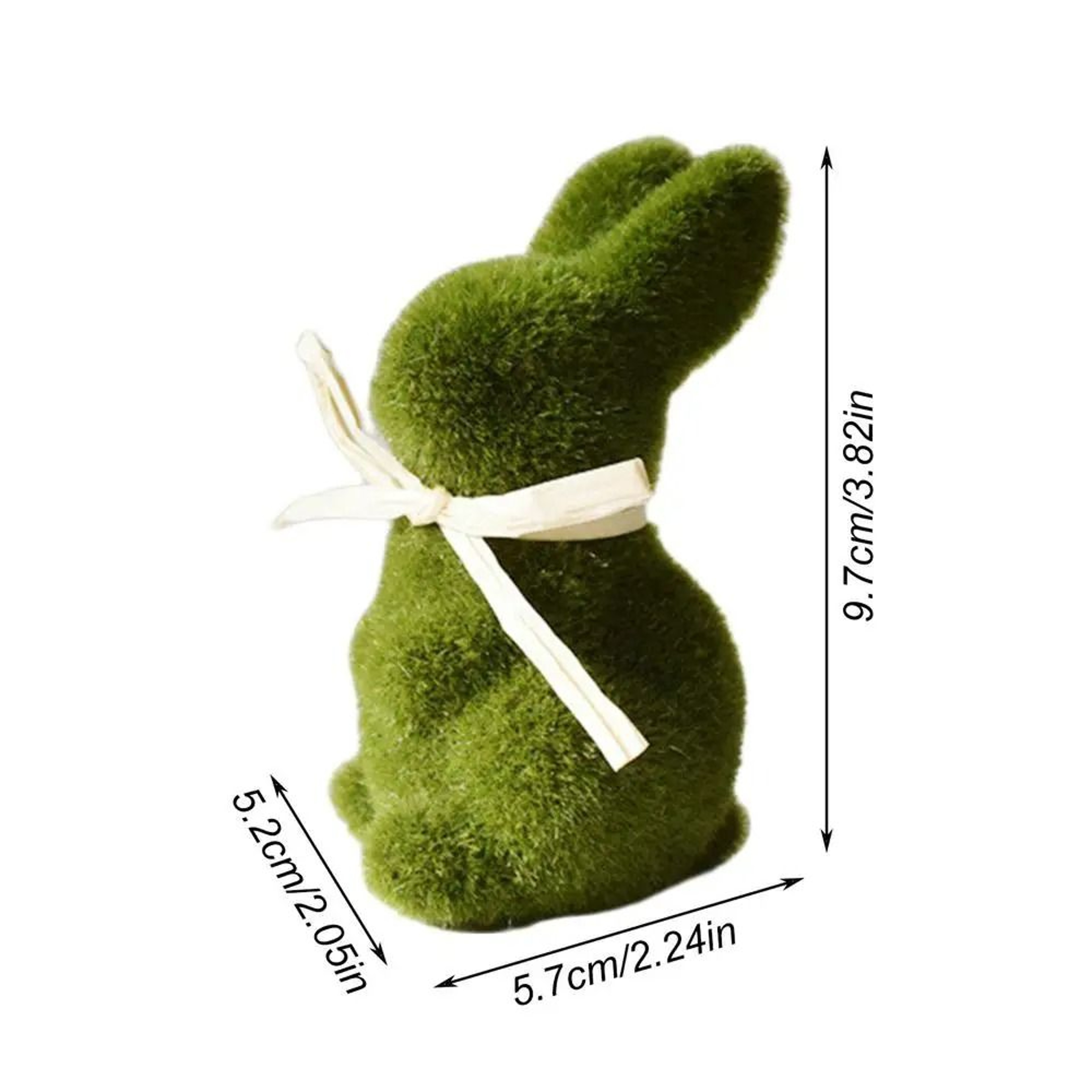 Faux Moss Easter Bunny Miniature Figurine 7