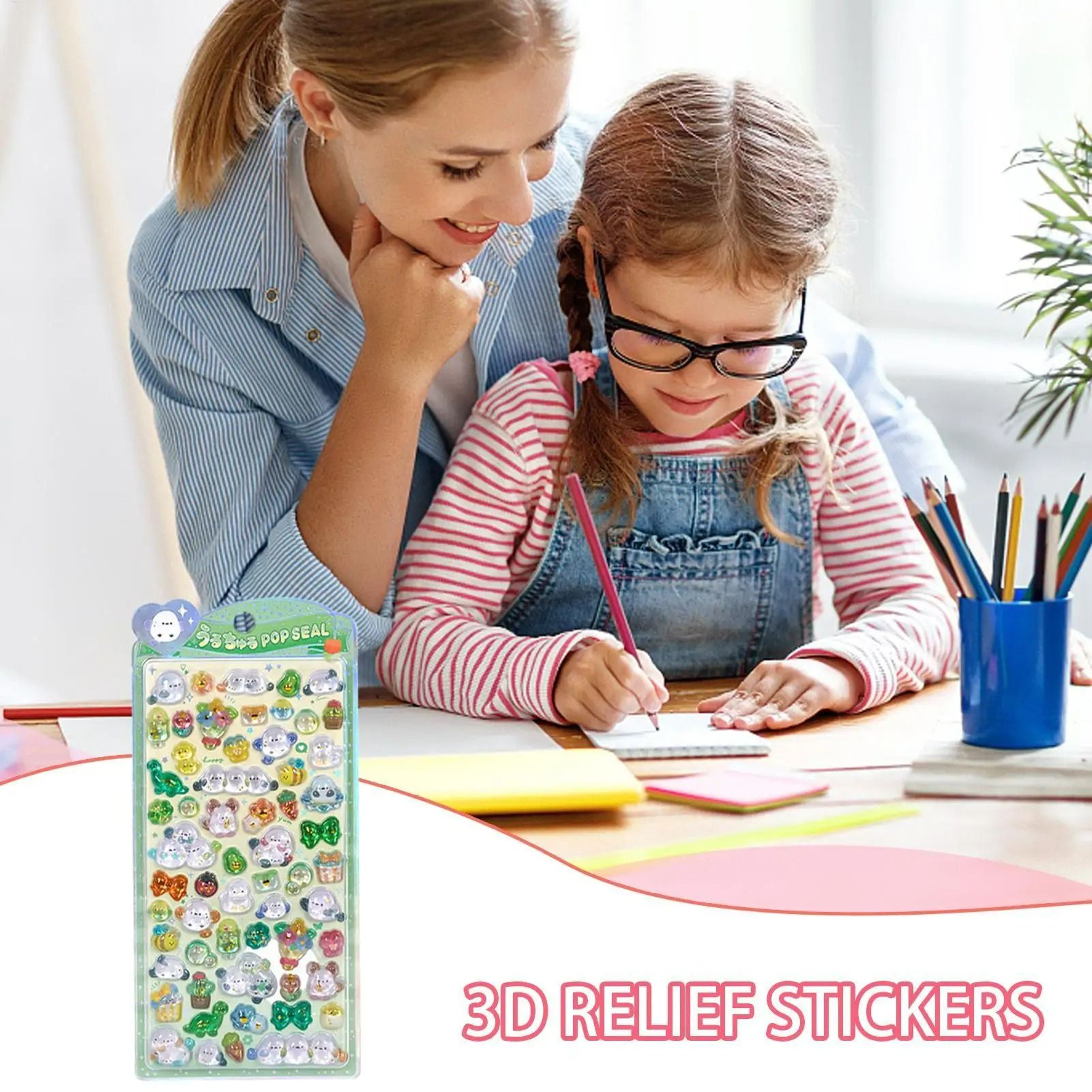 3D Glitter Crystal Cartoon Water Bottle Stickers 1