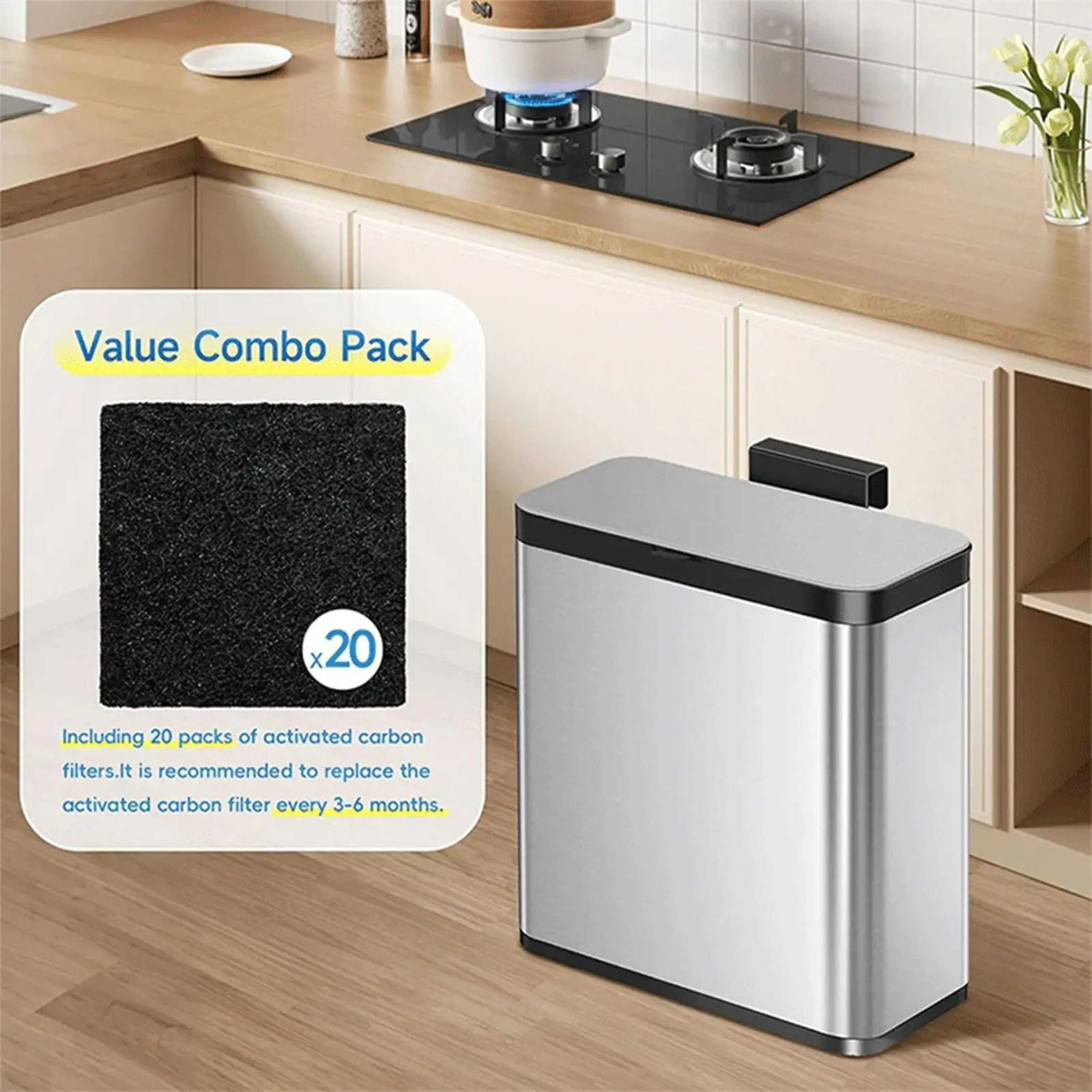 Activated Charcoal Trash Can Odor Eliminator Filter Pads 1