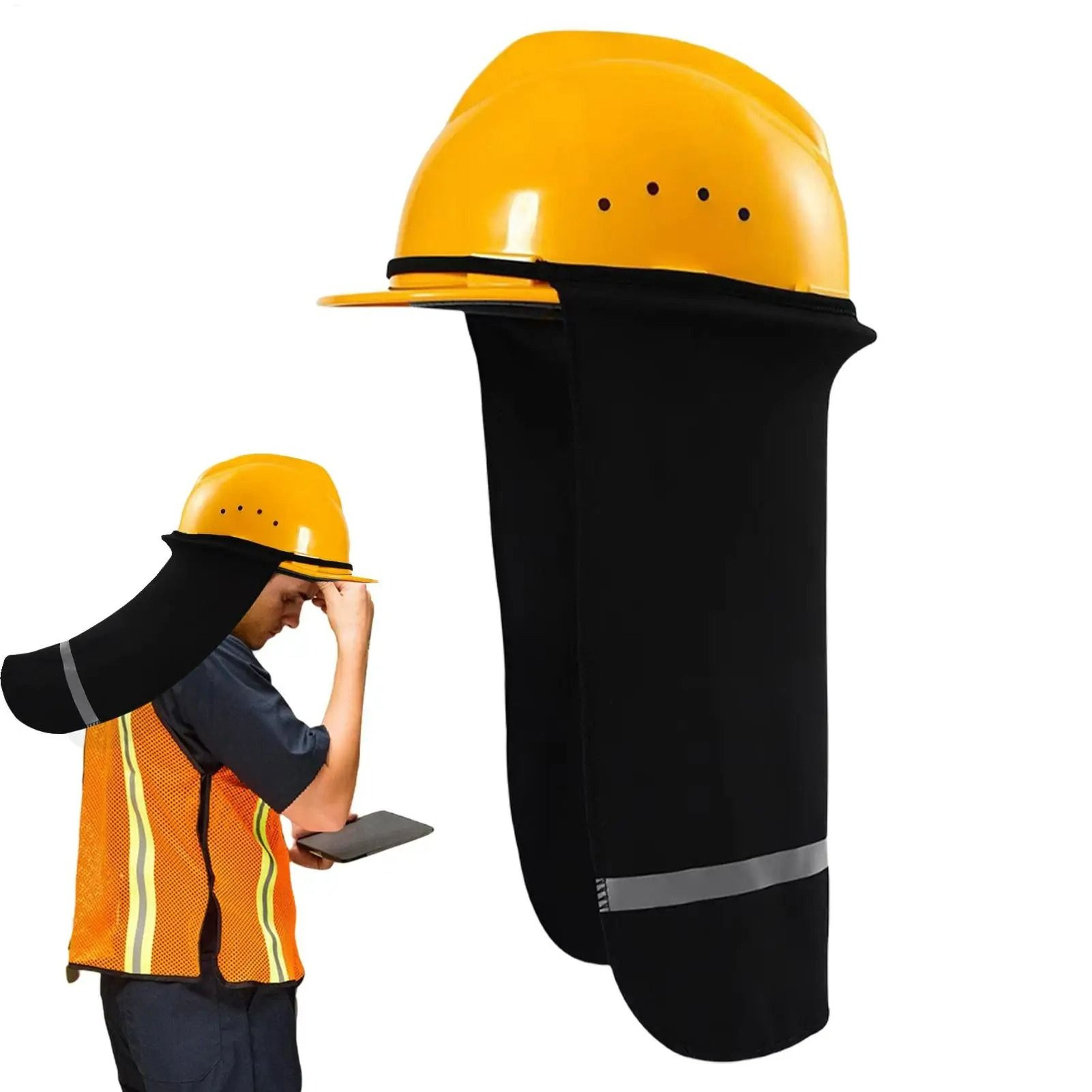 HighVisibility Hard Hat Sun Shade Neck Cover 3