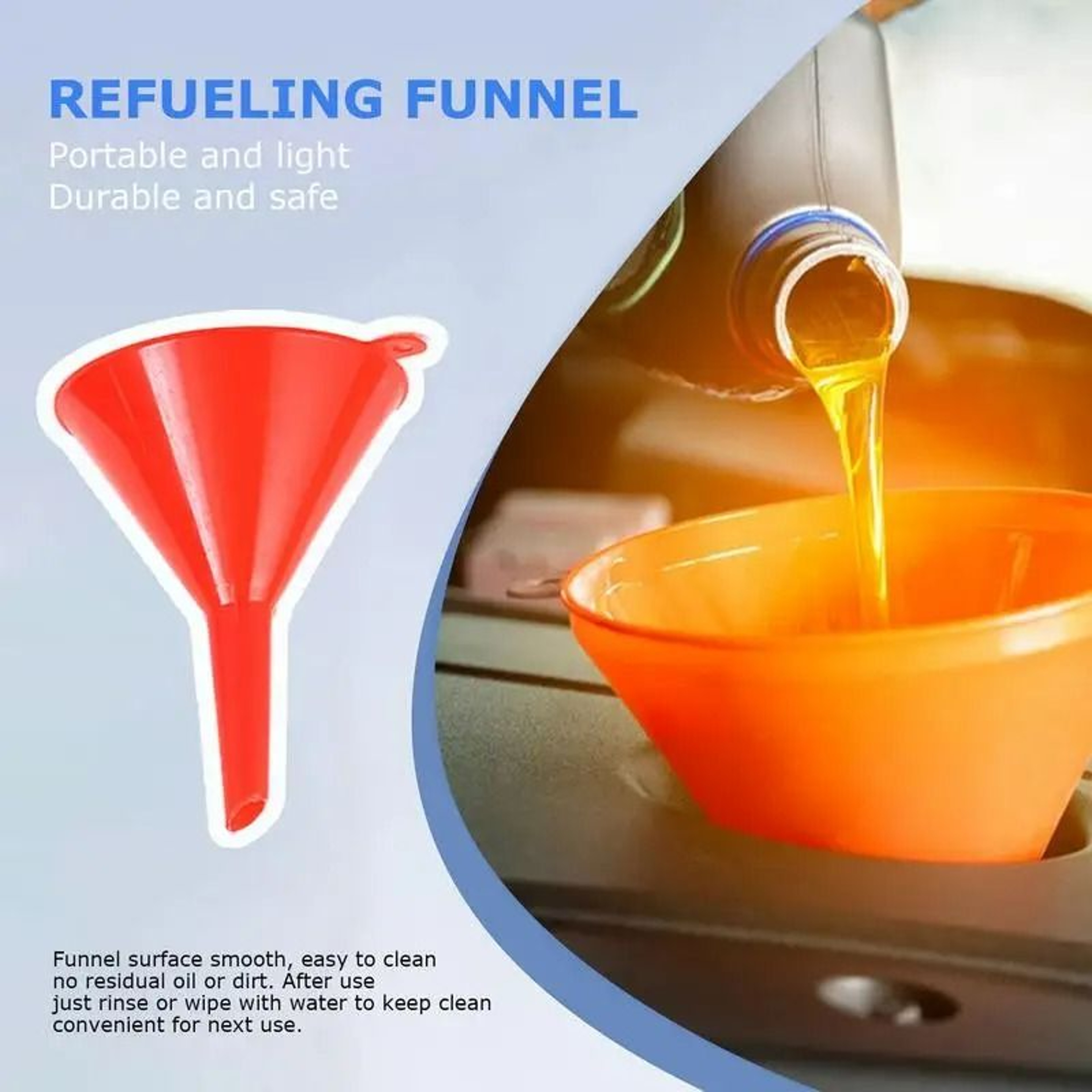 4Piece MultiSize Plastic Engine Oil Funnel Set 3