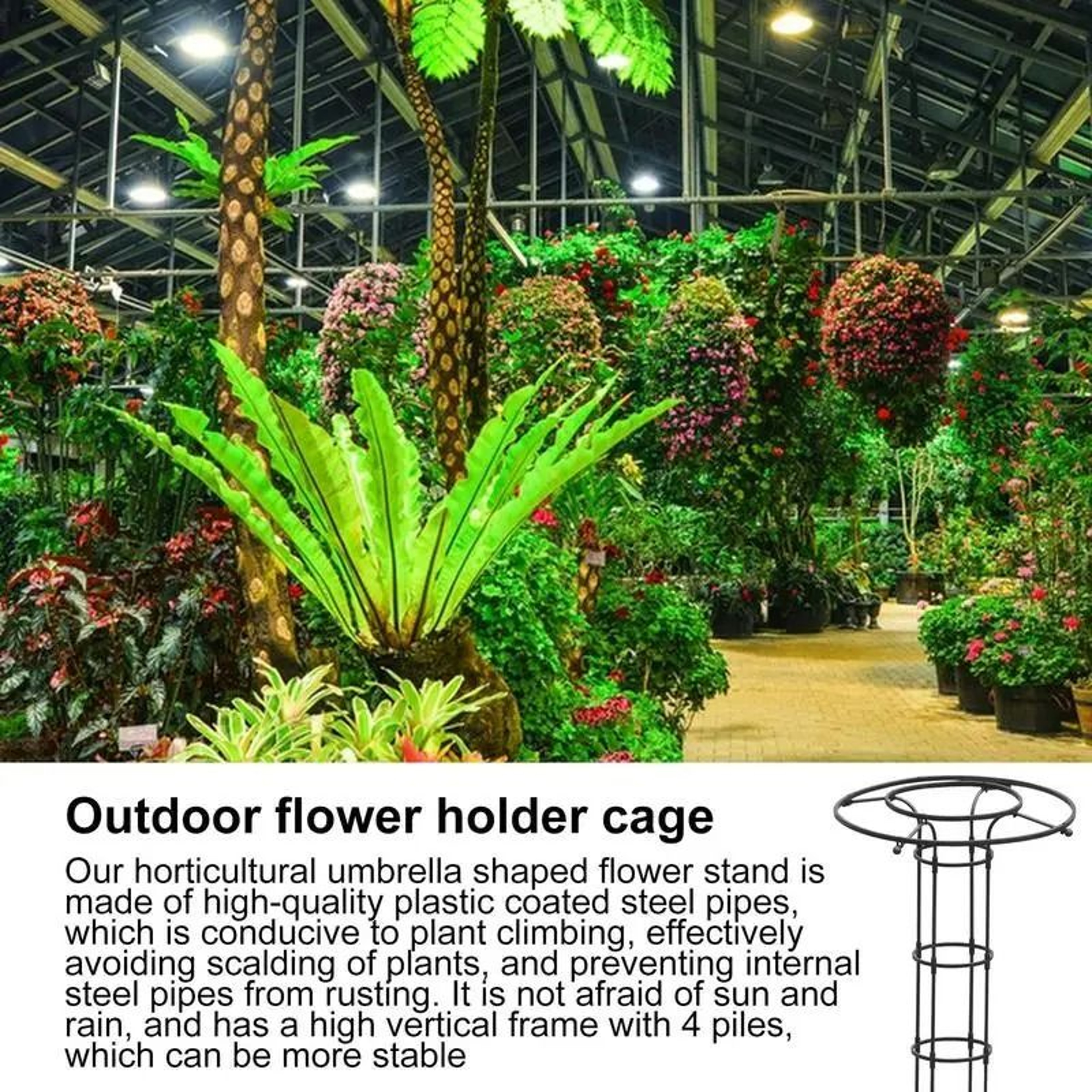 Semicircle Garden Plant Support Stakes And Climbing Trellis 5