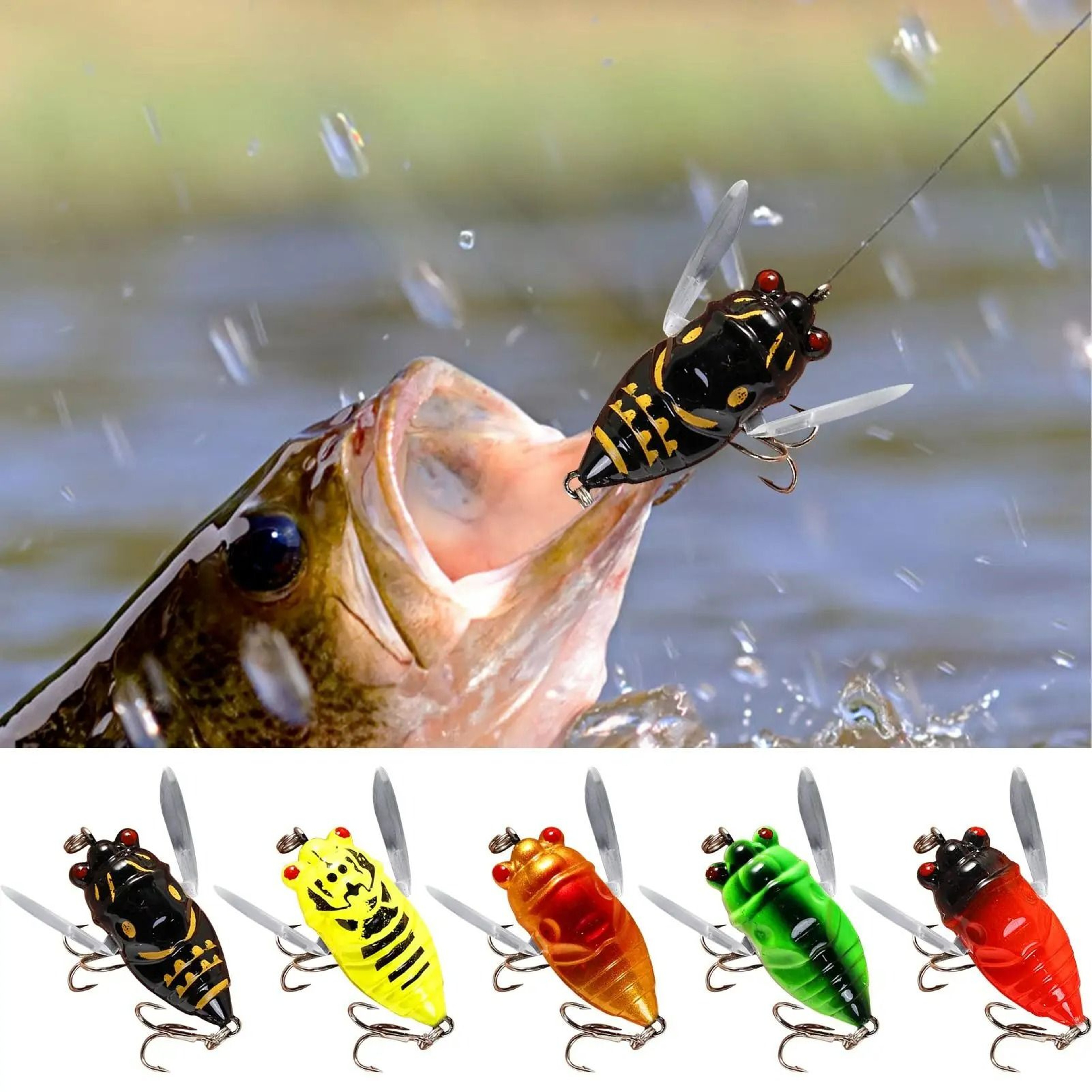 Realistic Topwater Cicada Fishing Lure 0