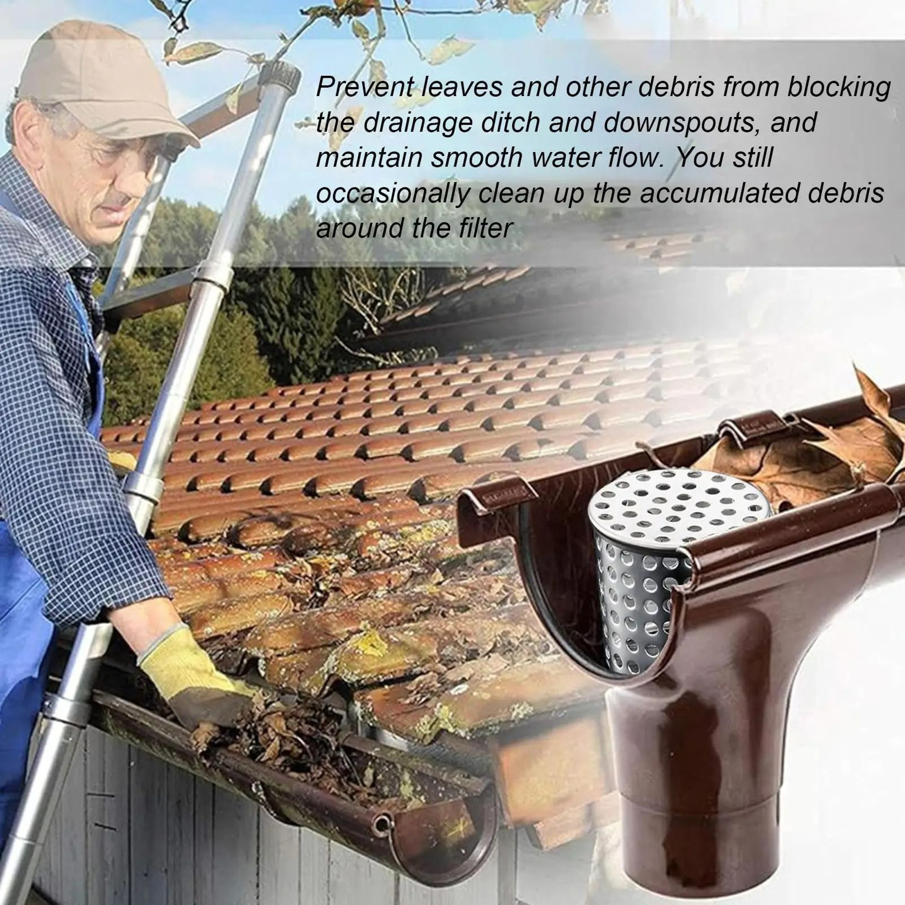 Stainless Steel Gutter Downspout Guard Strainer 1