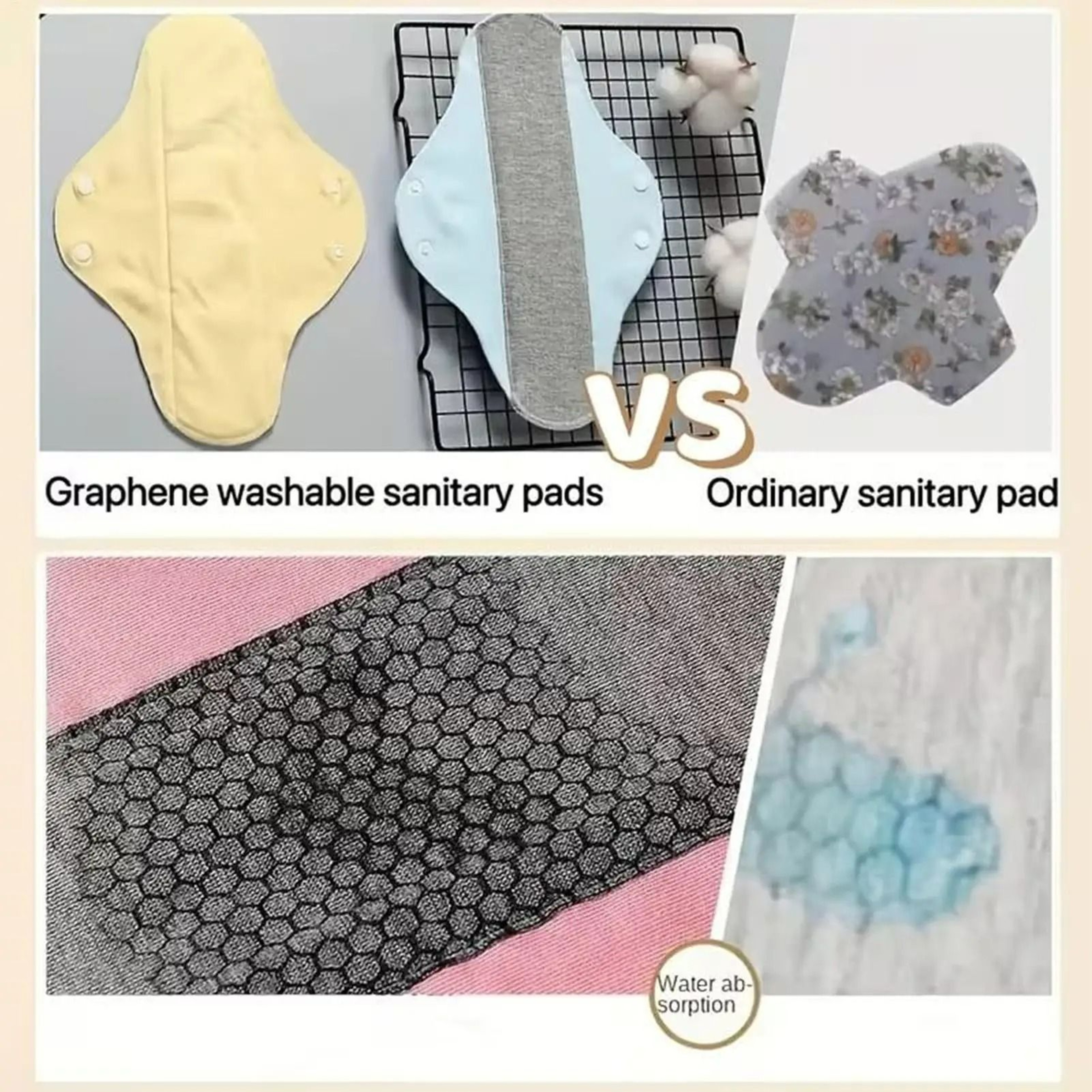 Reusable Washable Cloth Period Pads 6 Pieces 1