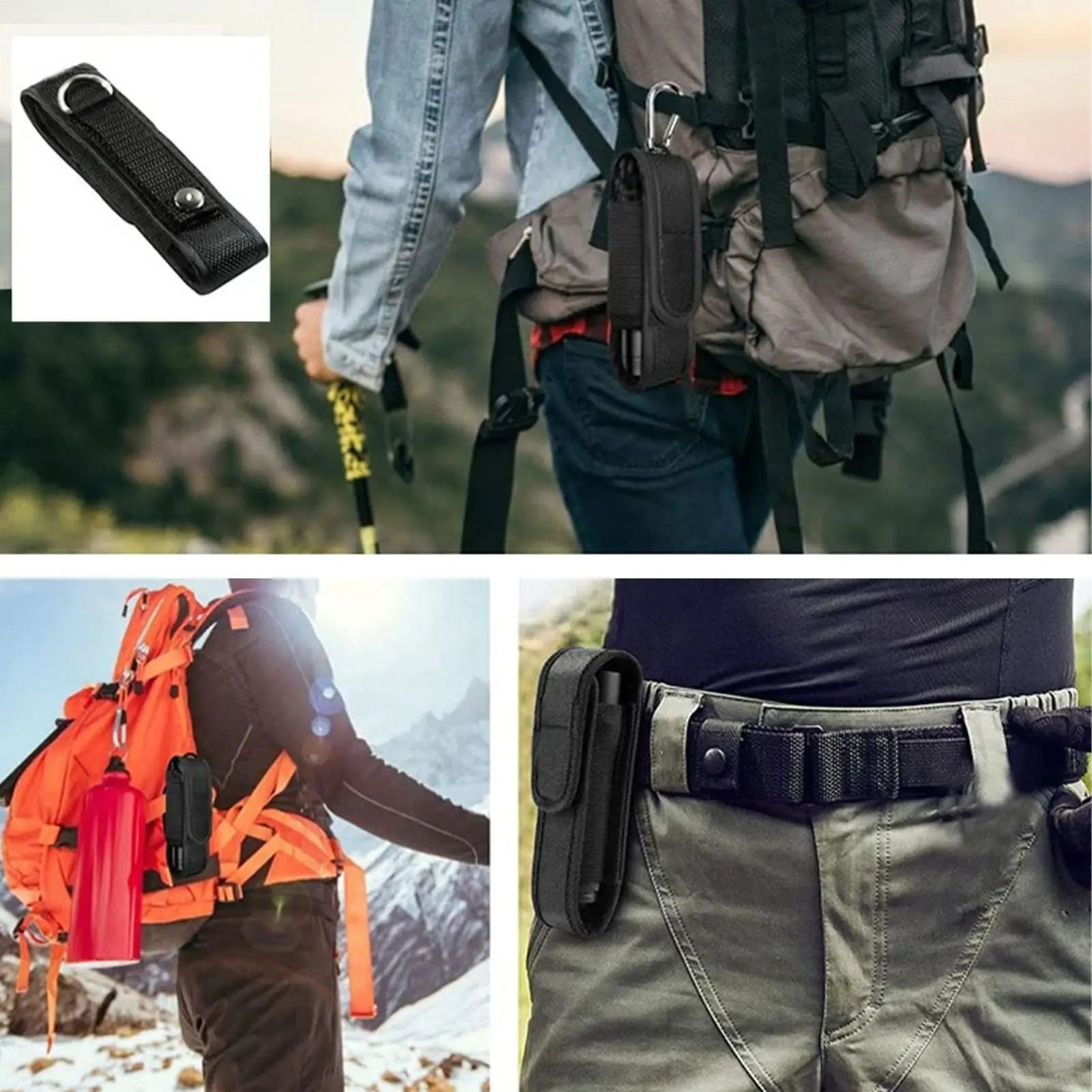 Portable Tactical Nylon Flashlight And Tool Holster 3