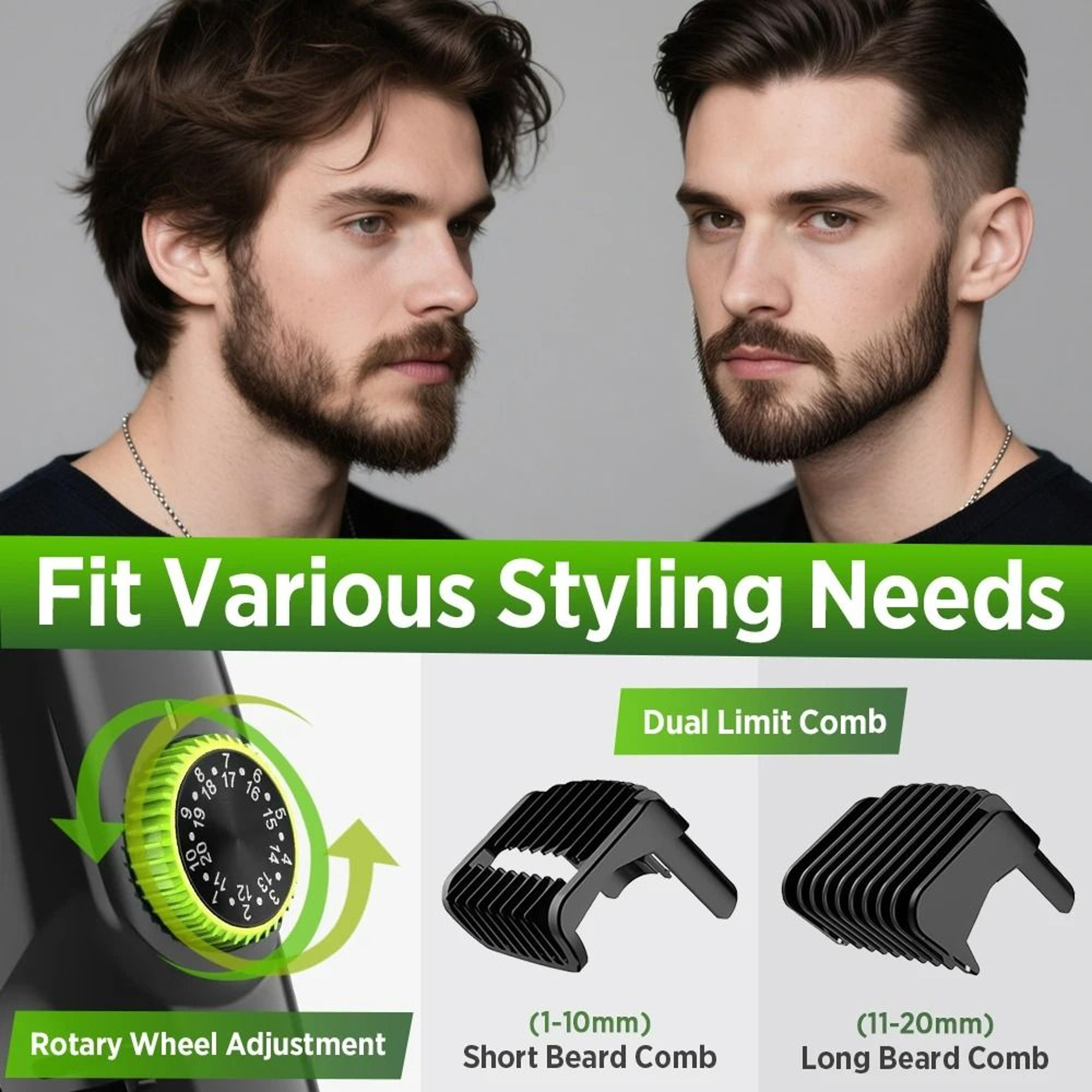 Vacuum Cordless Mens Beard  Stubble Trimmer 3