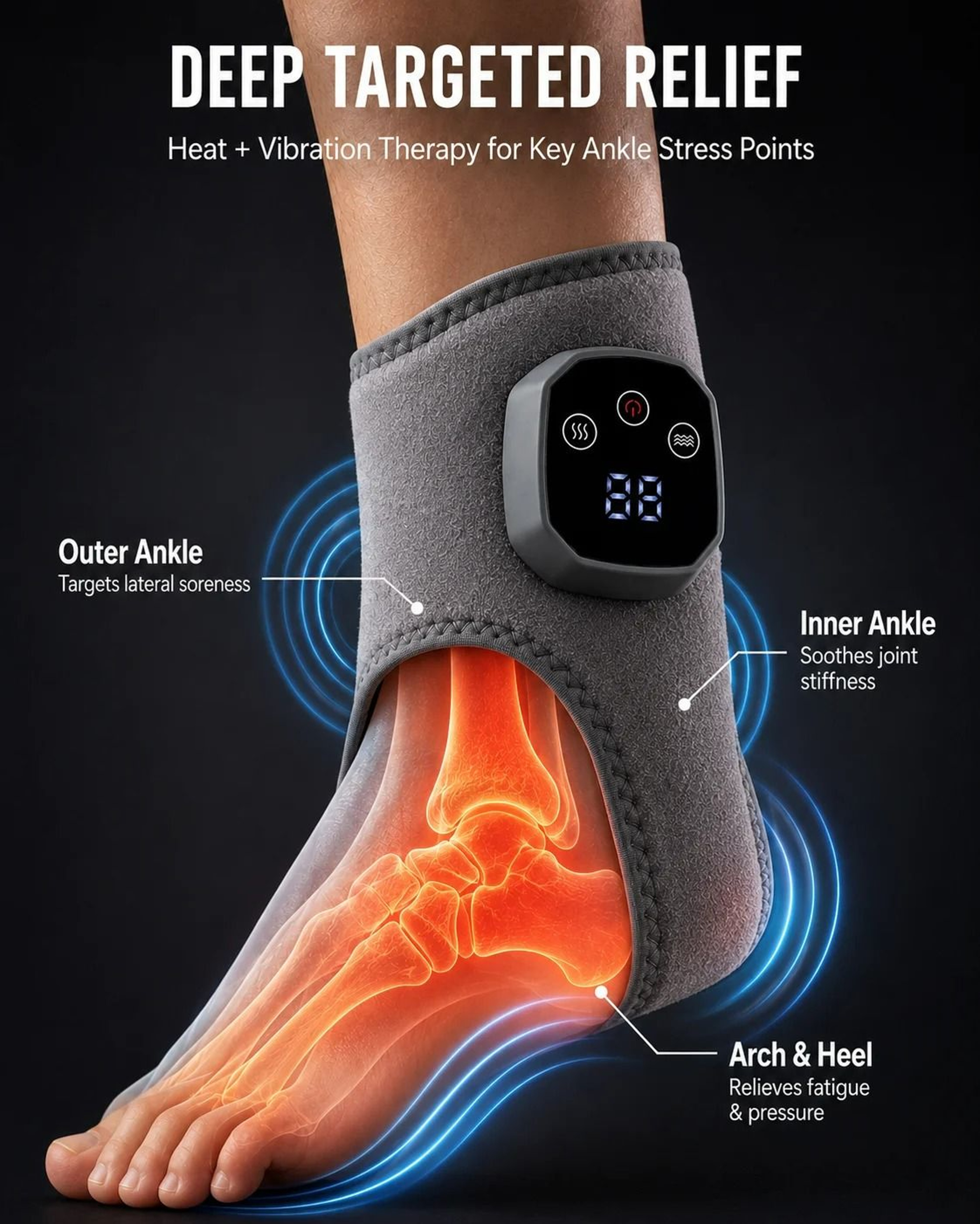 Heated Ankle Massager  Vibration Support Brace 3