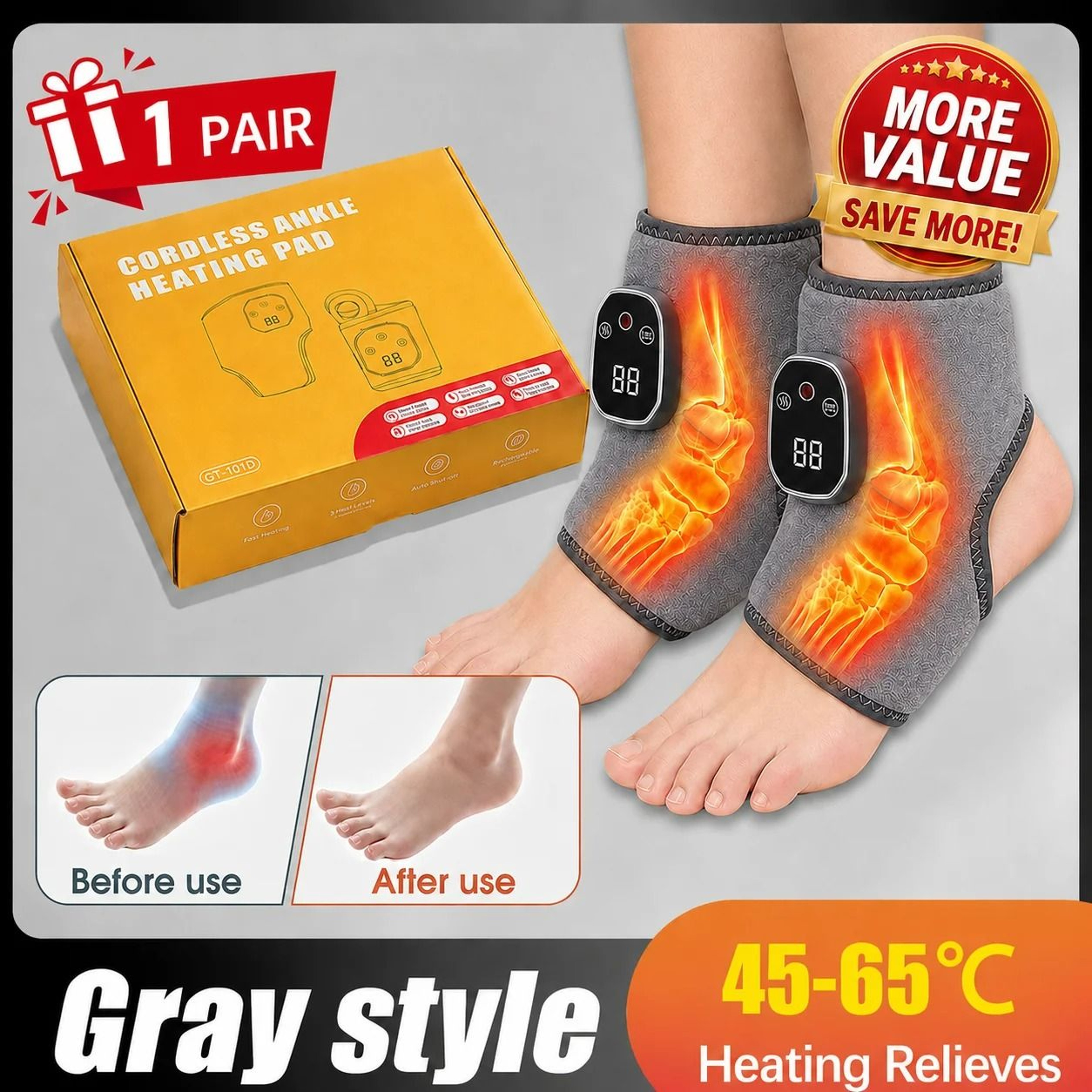 Heated Ankle Massager  Vibration Support Brace 9
