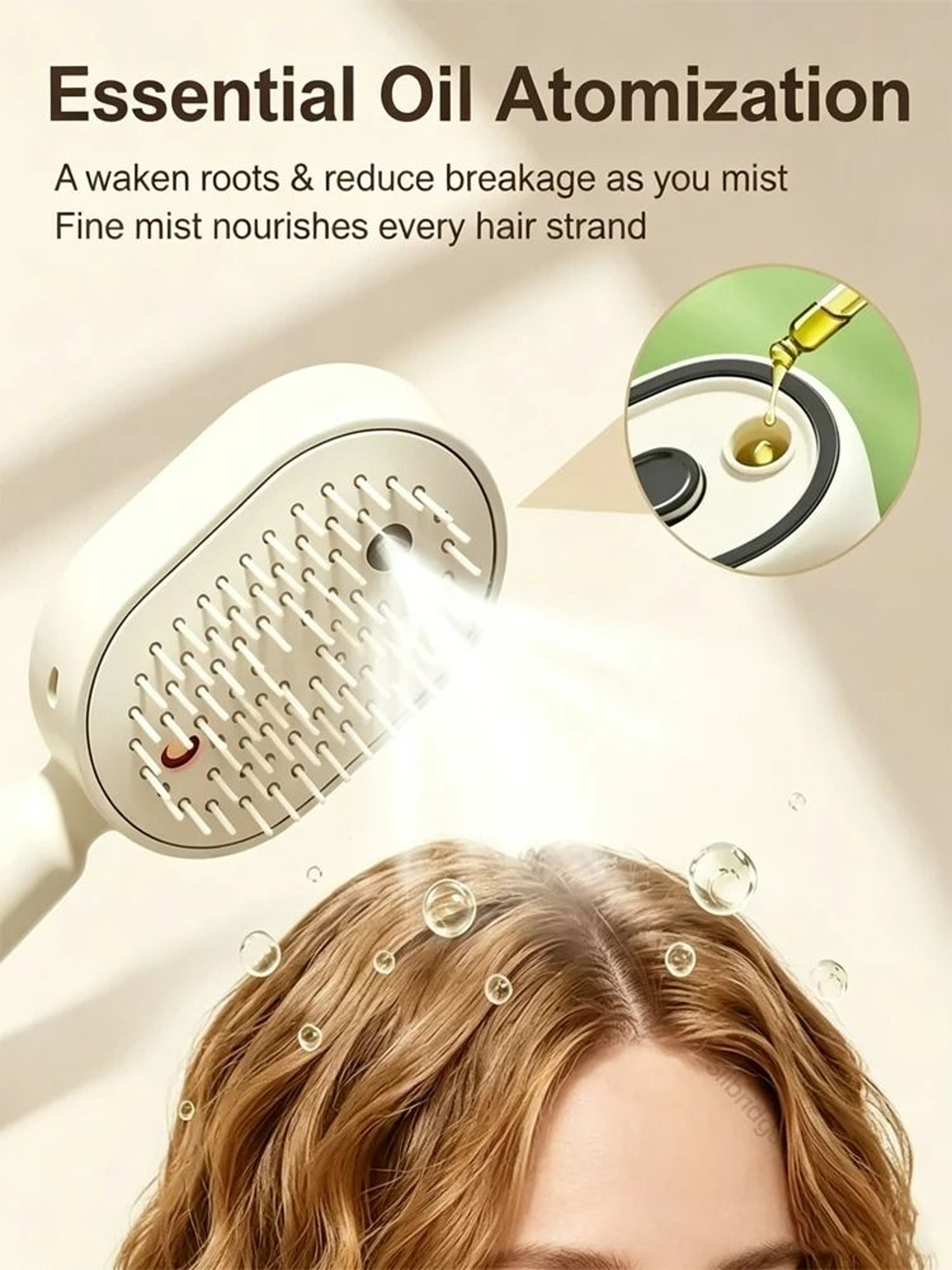 Multifunctional Mist Spray Scalp Massager  AntiFrizz Hair Brush 5