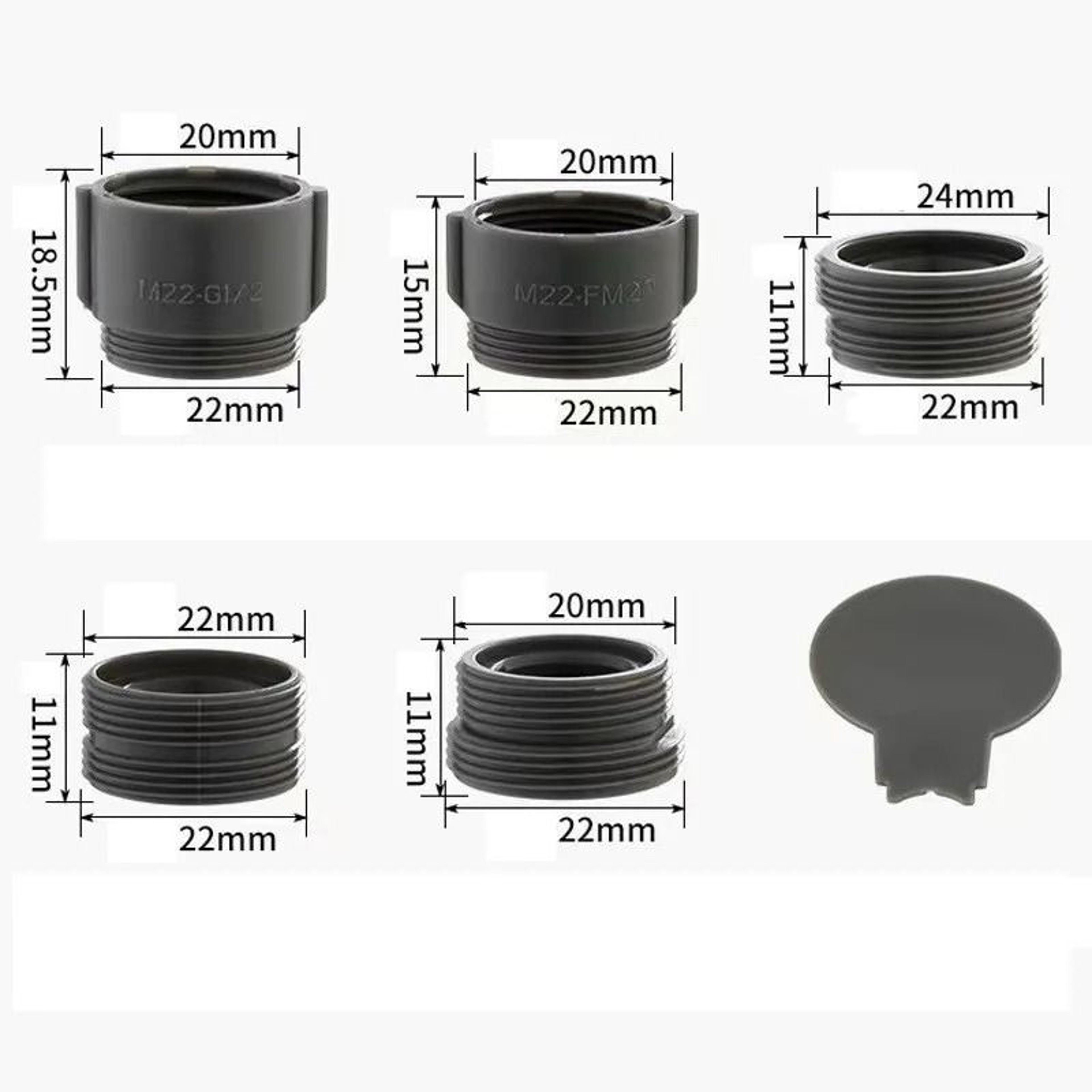 Universal ABS Threaded Faucet Adapter  Tap Connector Set 3