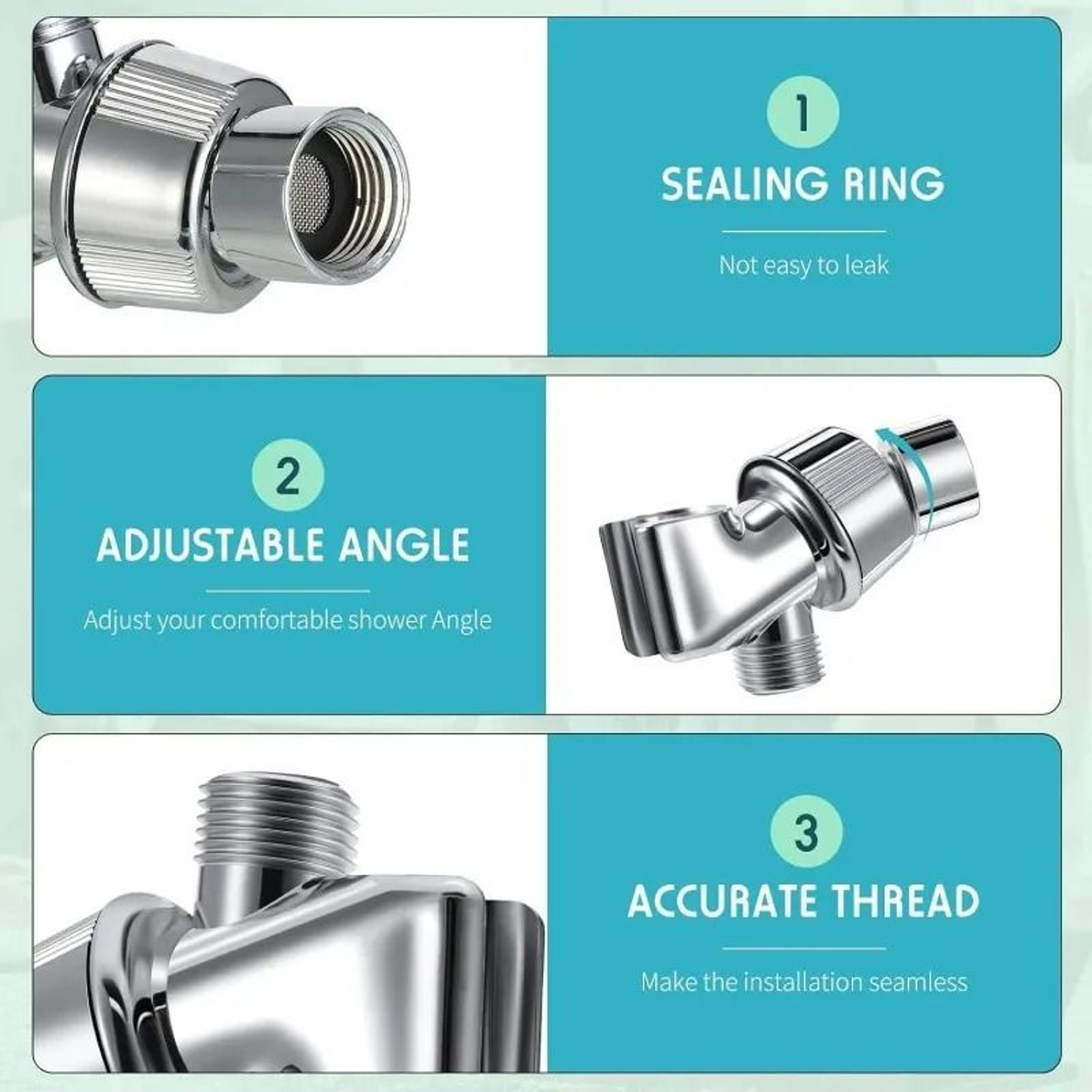 Adjustable G12 Handheld Shower Head Arm Holder  ThreeWay Diverter 6