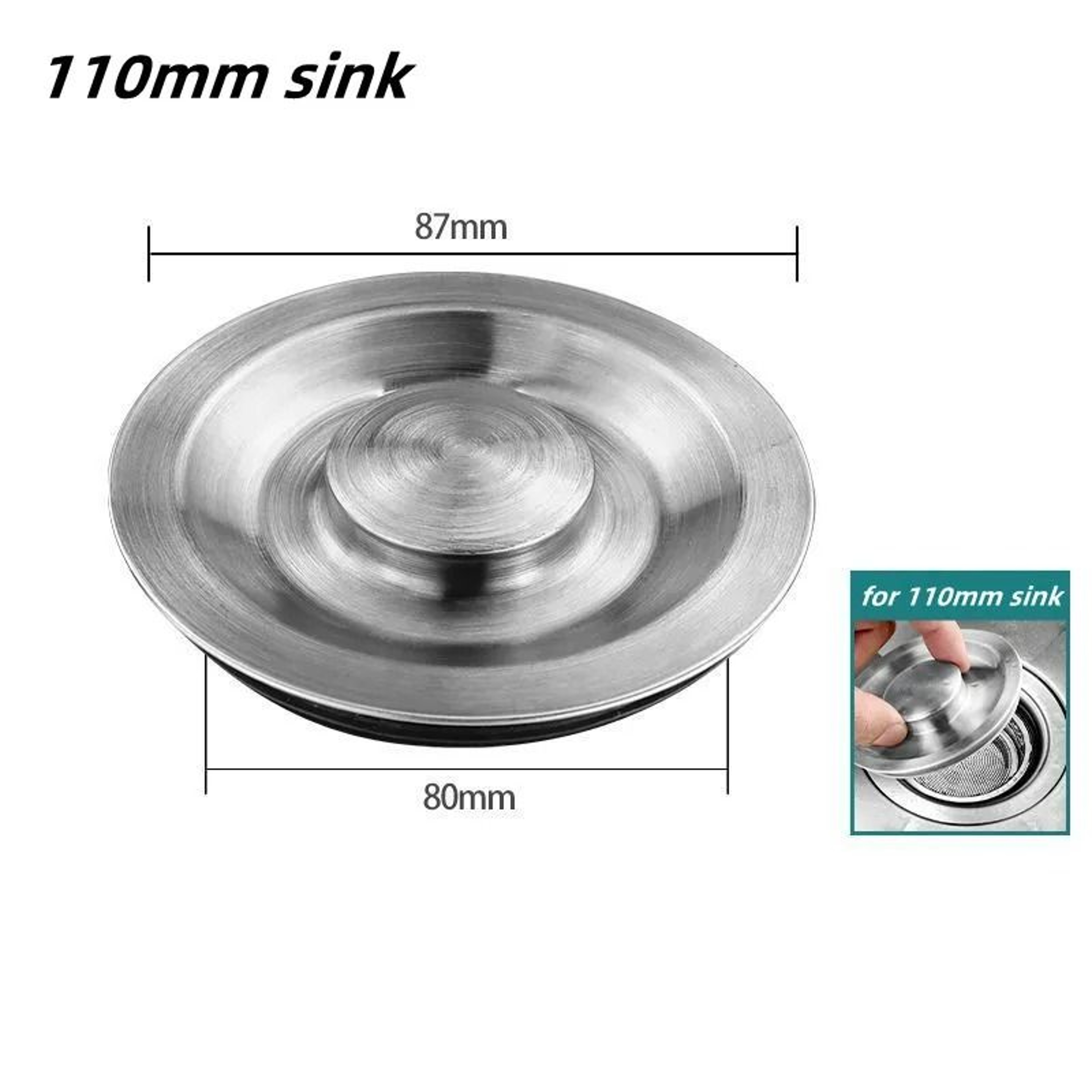 Universal Stainless Steel Kitchen Sink Strainer  AntiClog Filter Basket 9