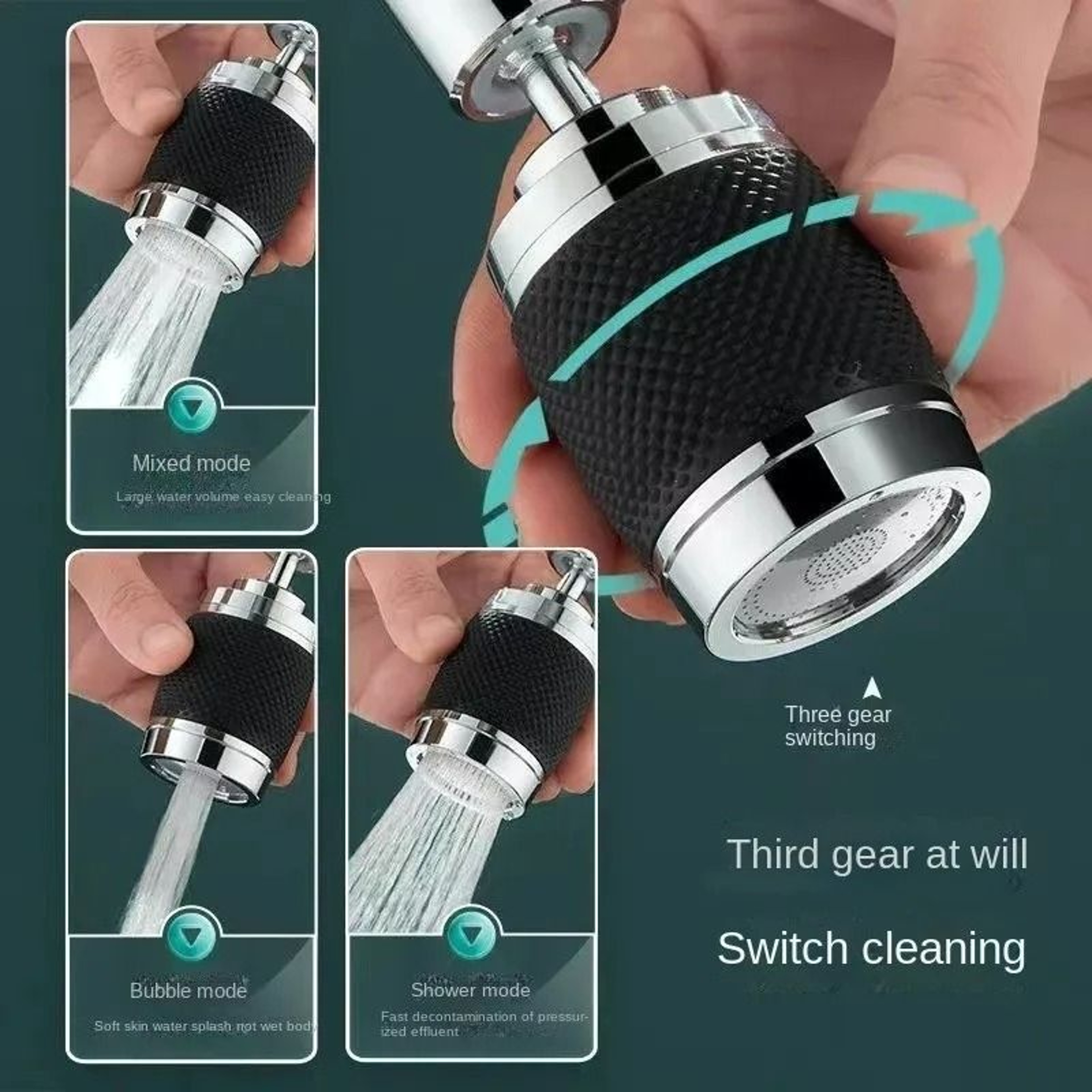 3Mode 360 Rotating Universal Kitchen Faucet Aerator  Sprayer Extender 2