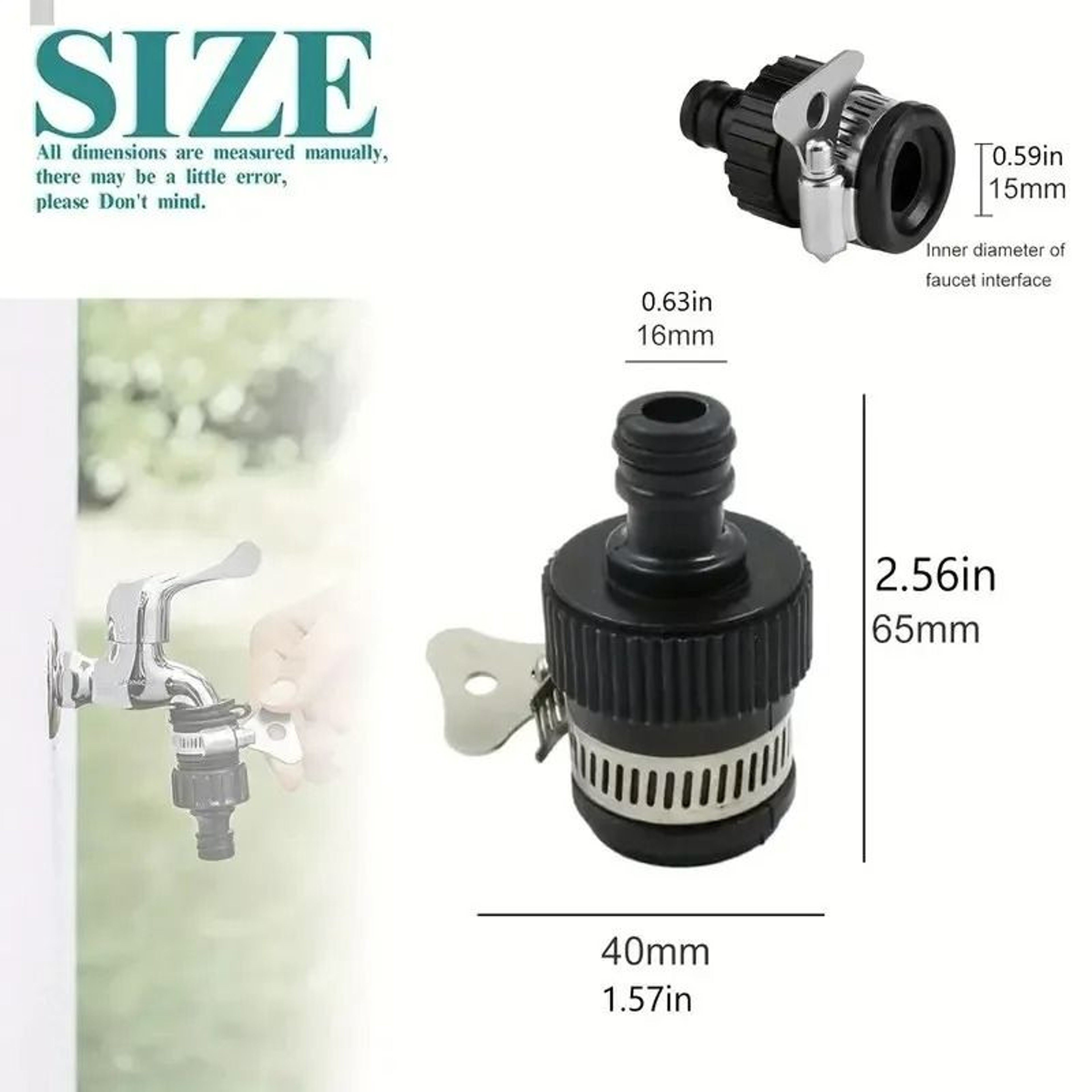 2Pack Universal Water Faucet Adapter  Garden Hose Quick Connect Fittings 7