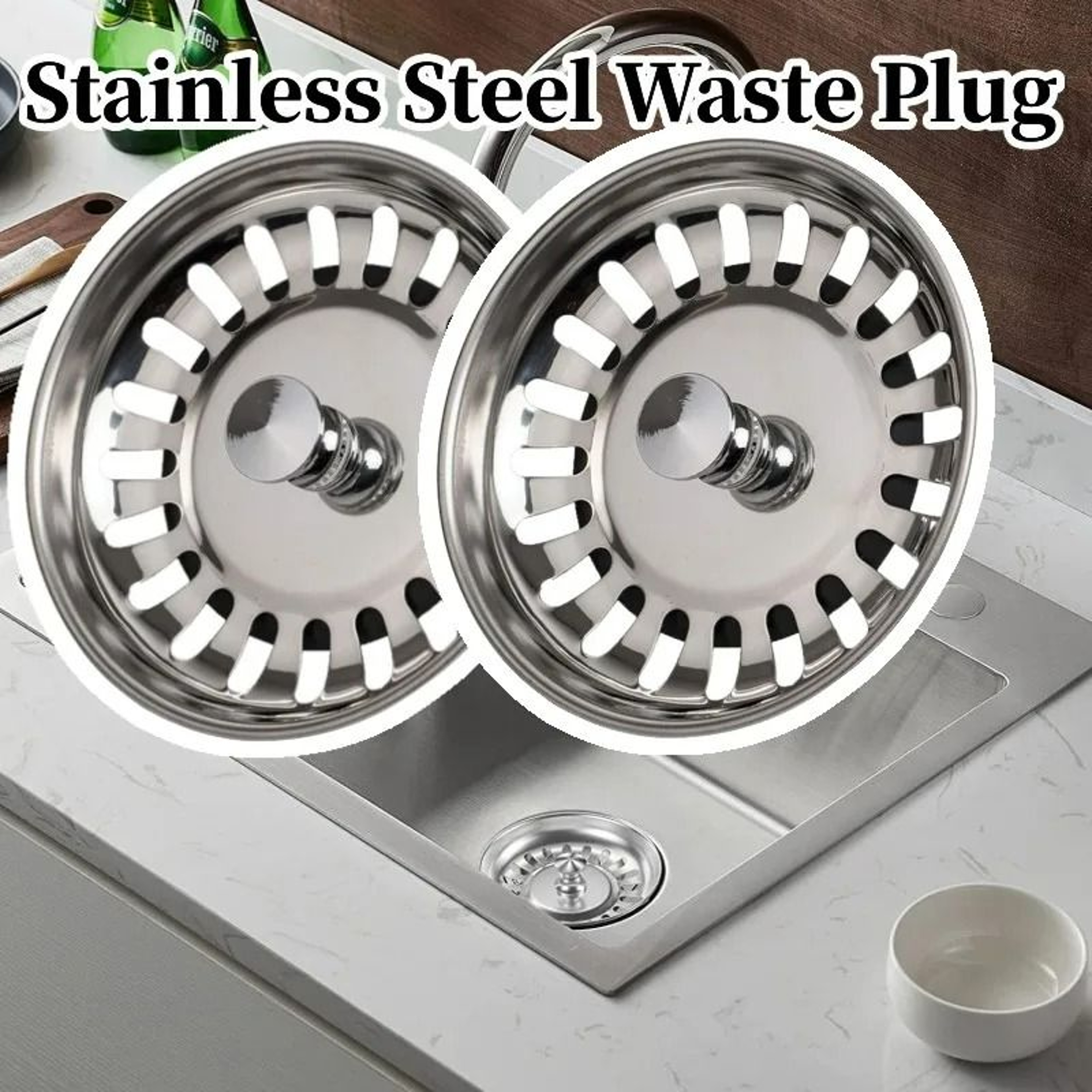 Stainless Steel Kitchen Sink Strainer Waste Plug  Drain Filter 1