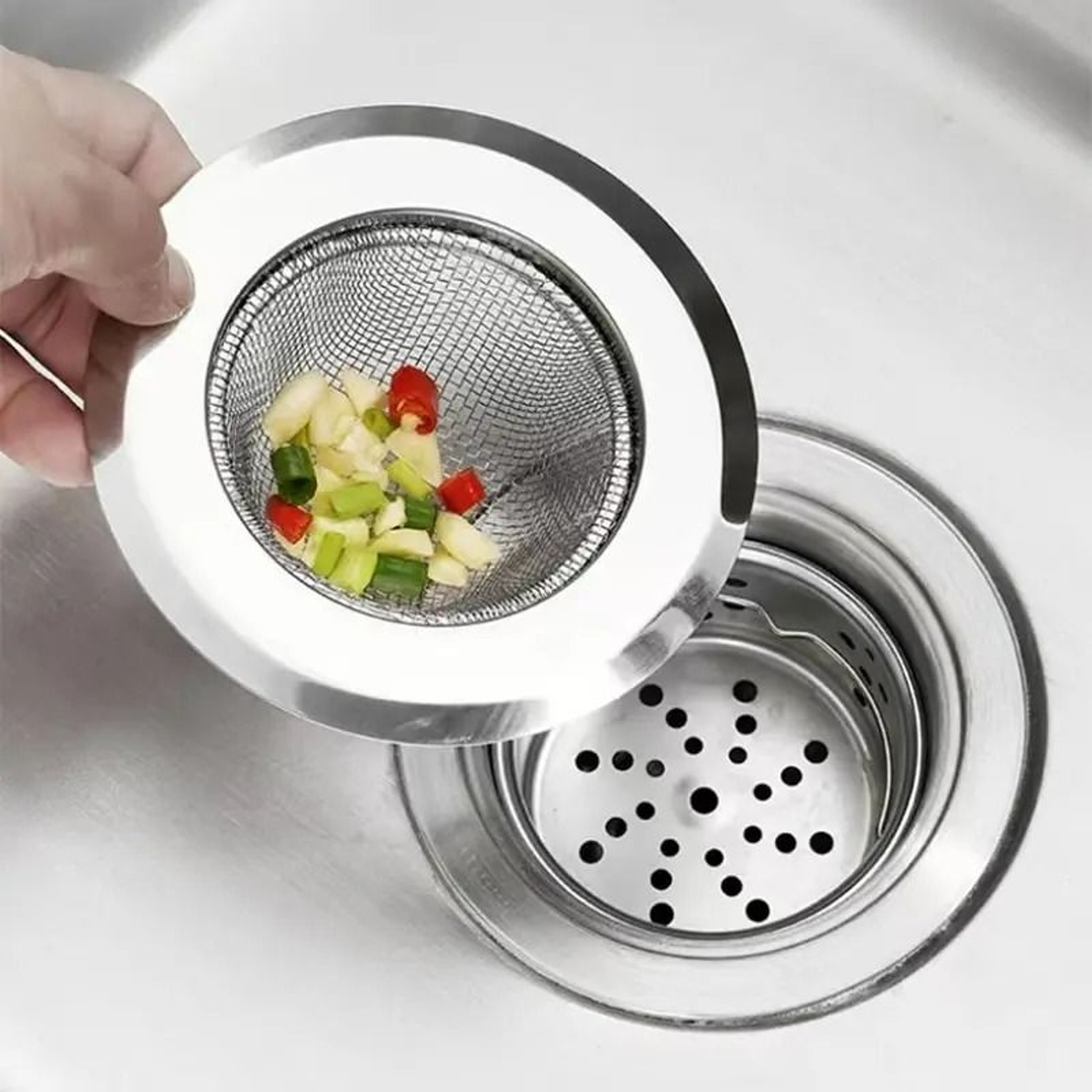 Stainless Steel Kitchen Sink Strainer  AntiClogging Mesh Filter 0