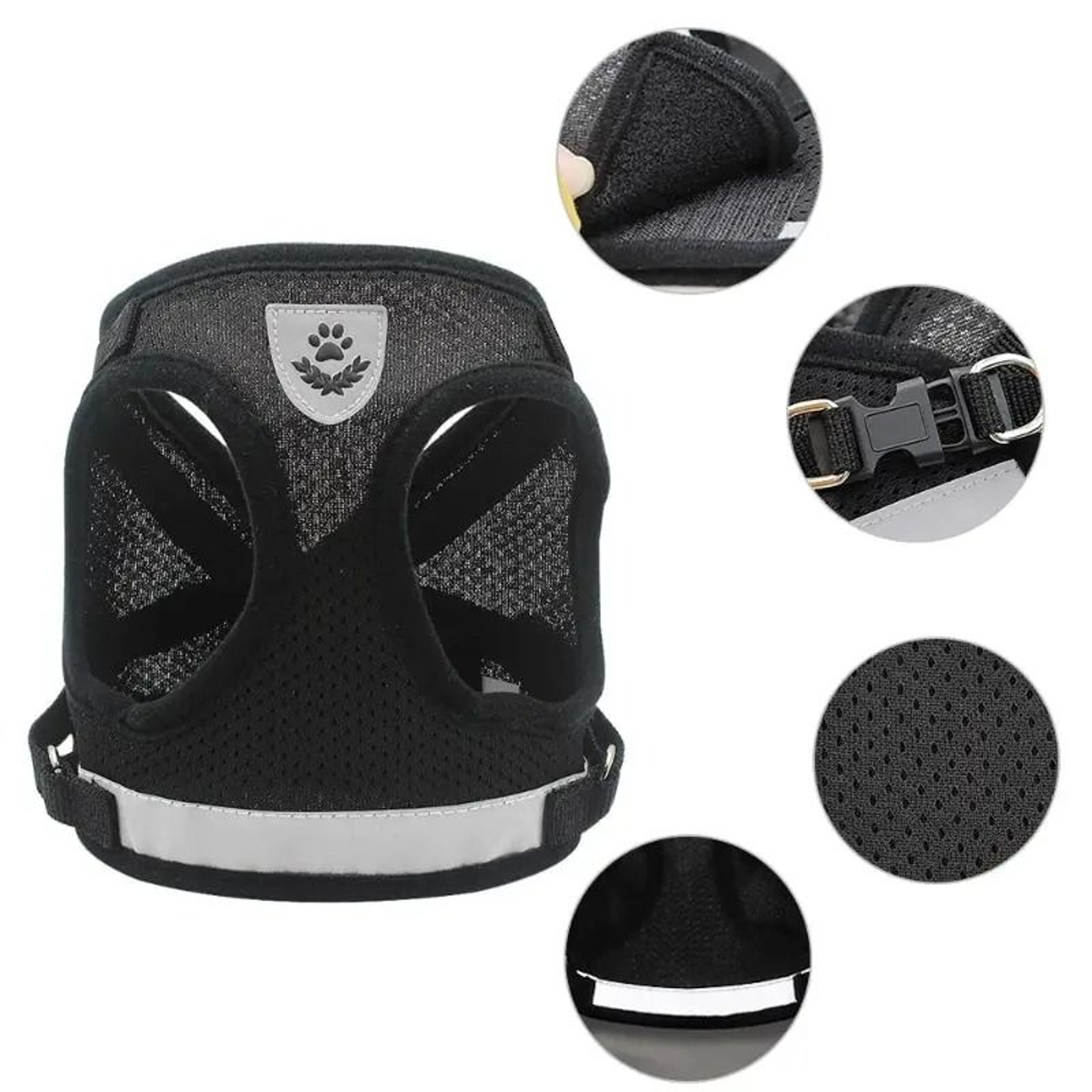 Breathable Mesh Reflective Dog Harness And Leash Set 3