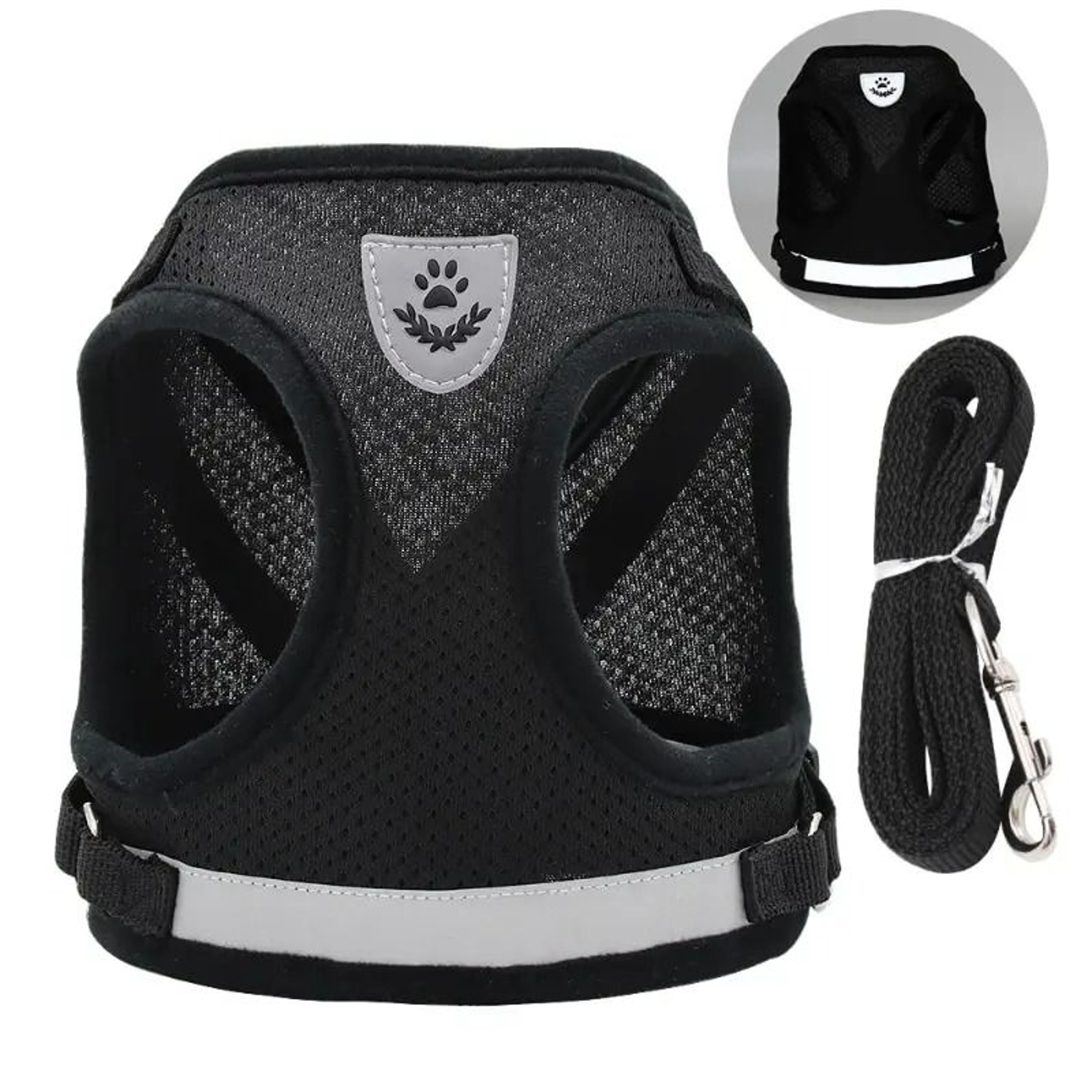 Breathable Mesh Reflective Dog Harness And Leash Set 6