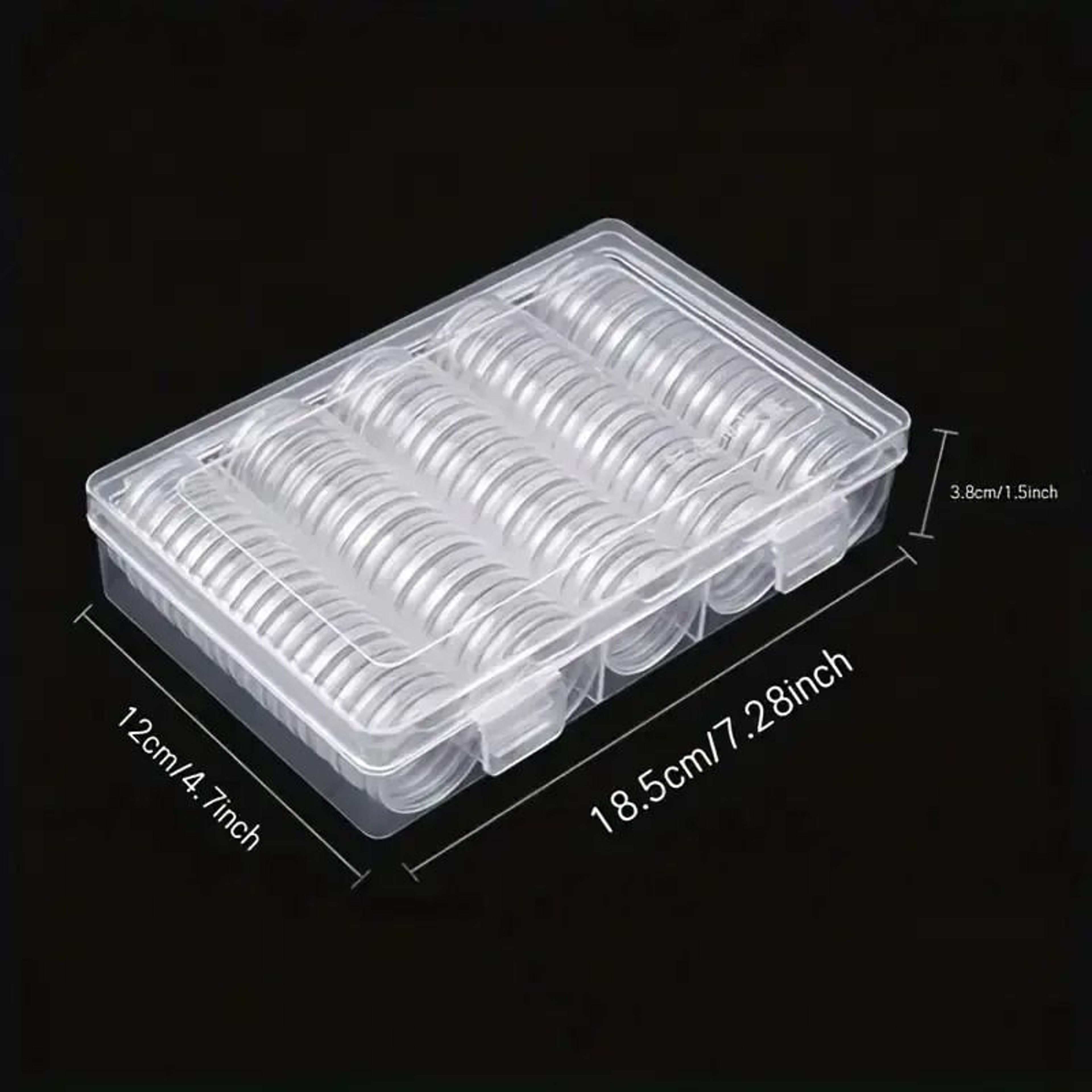 Clear Plastic Round Coin Capsules  Collection Protection Storage Box 0