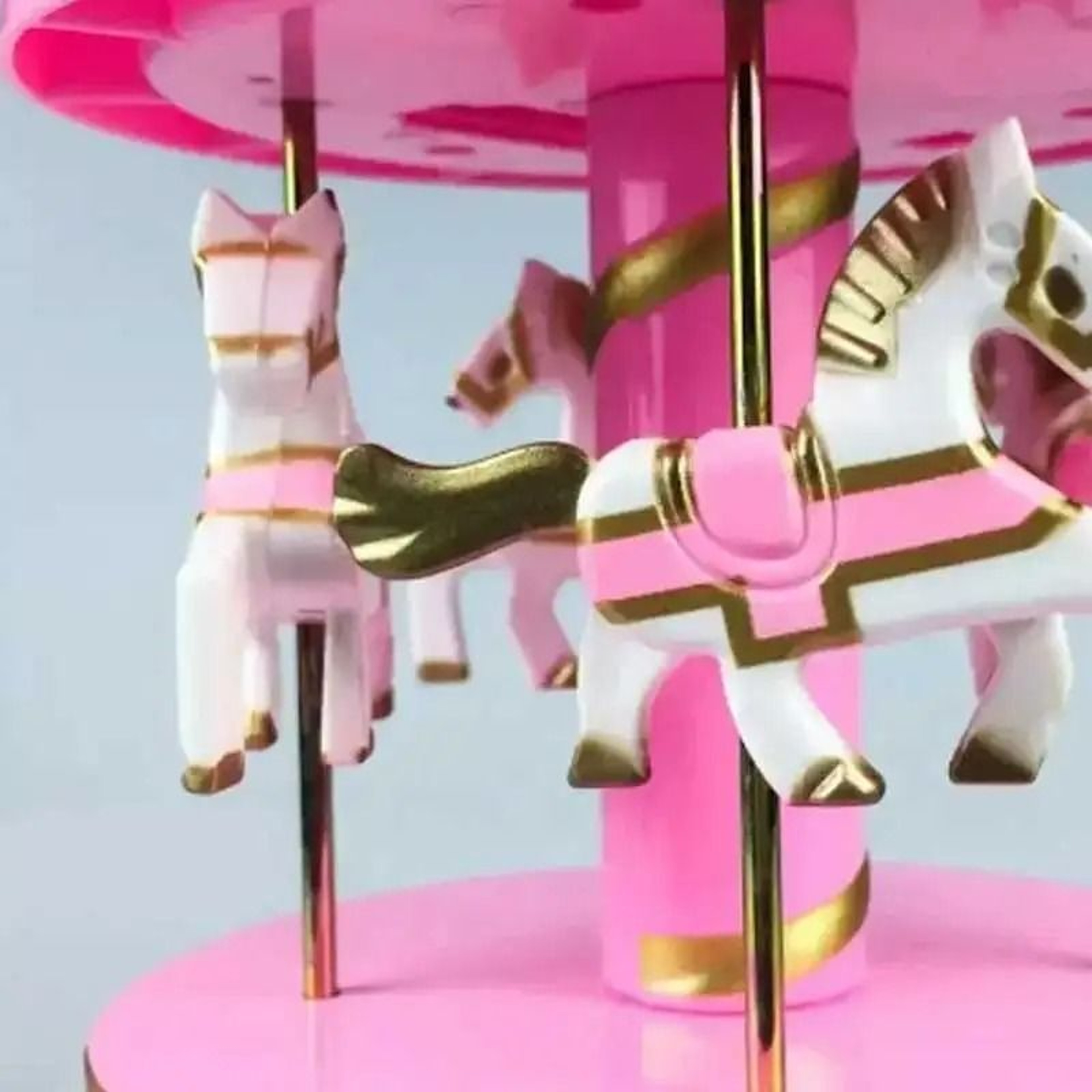 Rotating 4Horse Carousel Music Box 2
