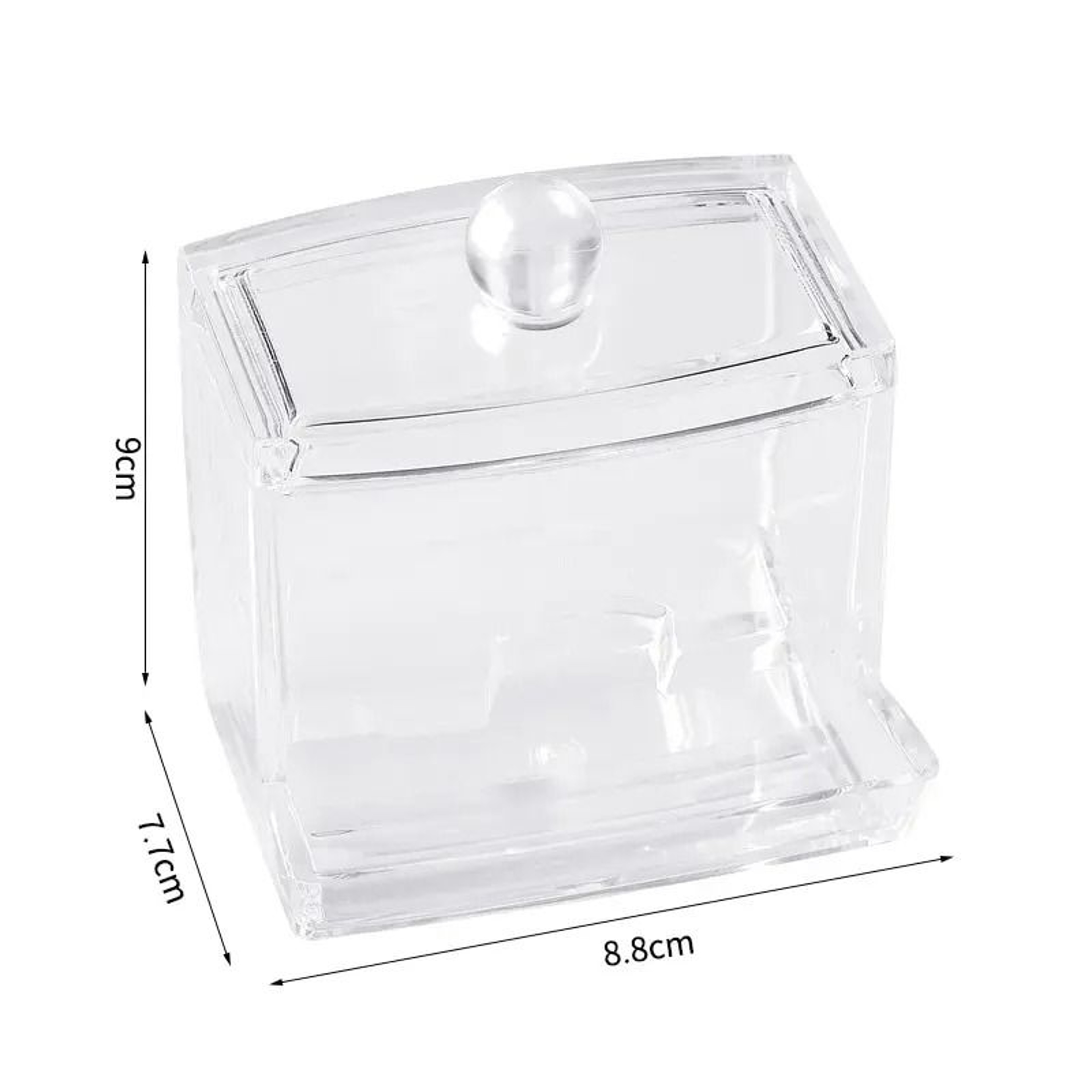 Transparent Acrylic Cotton Swab  Cosmetic Storage Jar With Lid 6