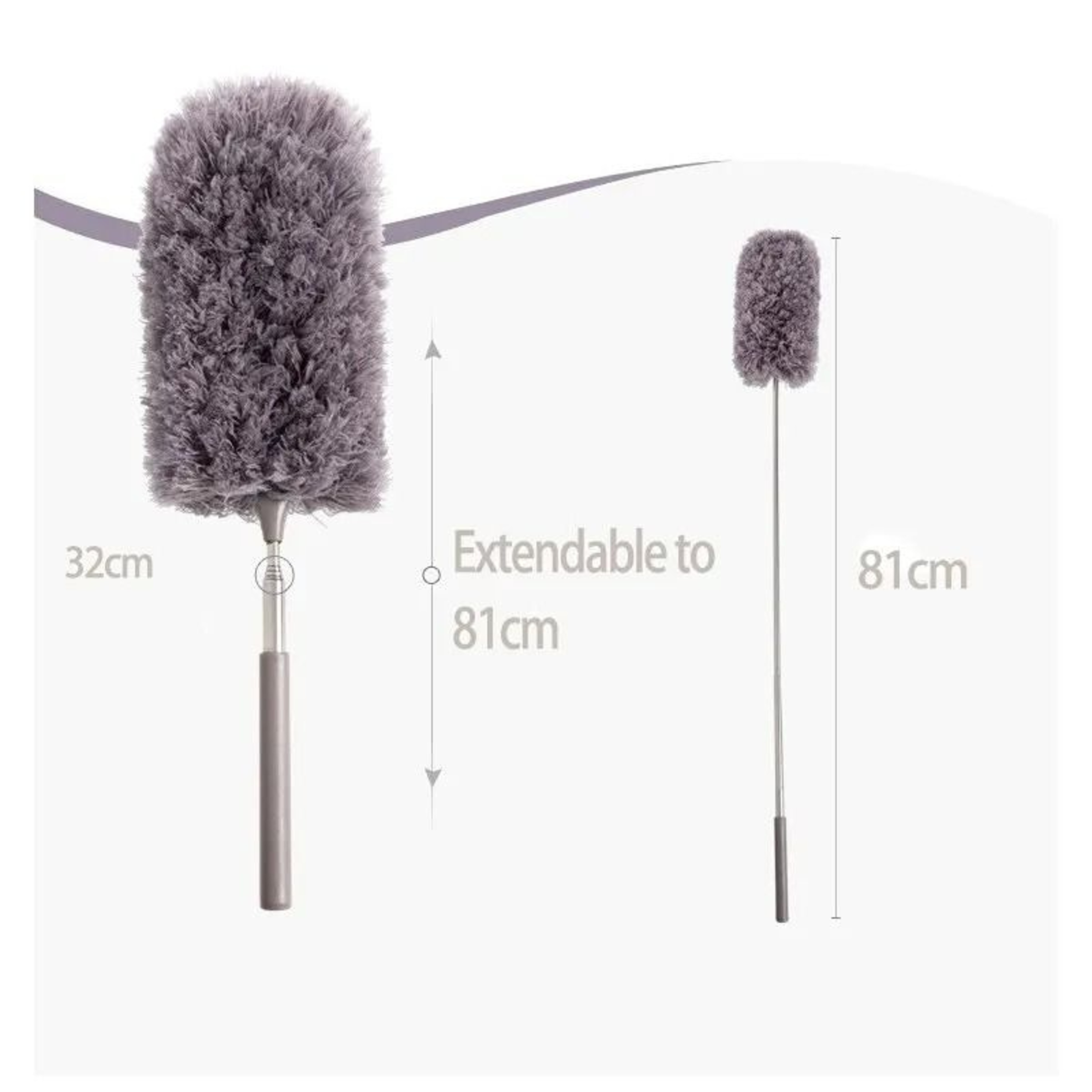 Retractable Microfiber Feather Duster With Extendable Stainless Steel Handle 5