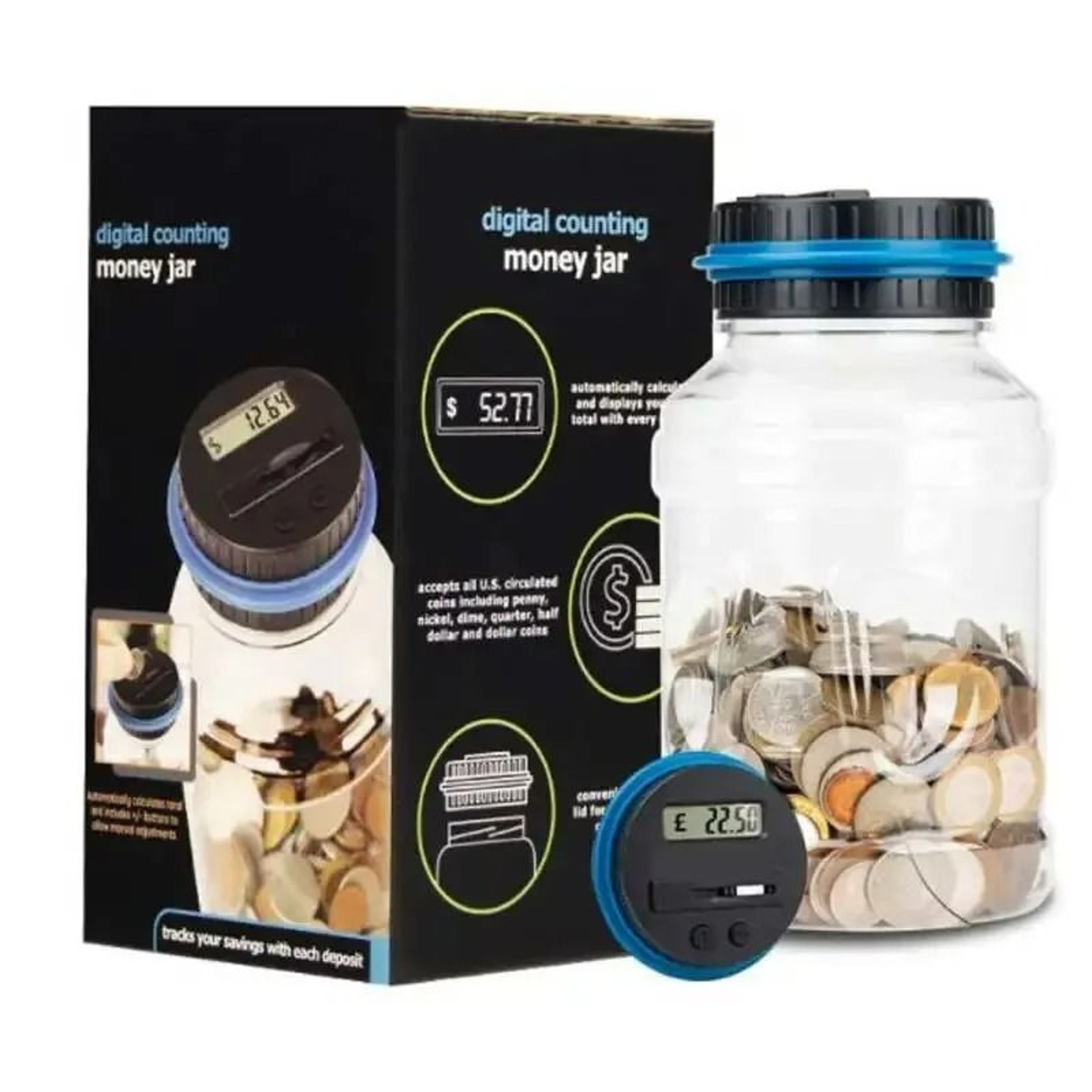 18L Digital Coin Counting Bank  Saving Jar 4