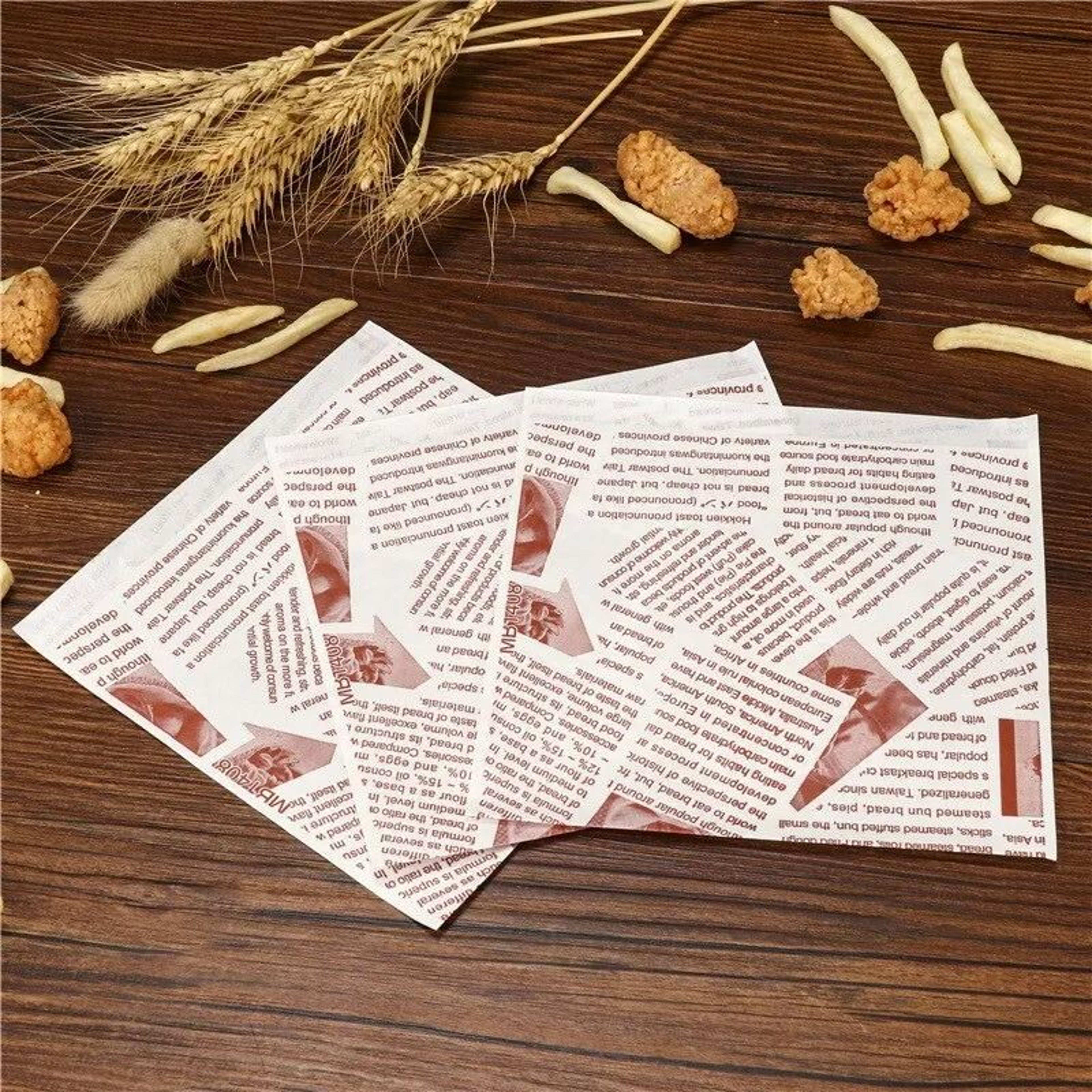 Triangular Oilproof Kraft Paper Food Packaging Bags 100Piece Pack 1