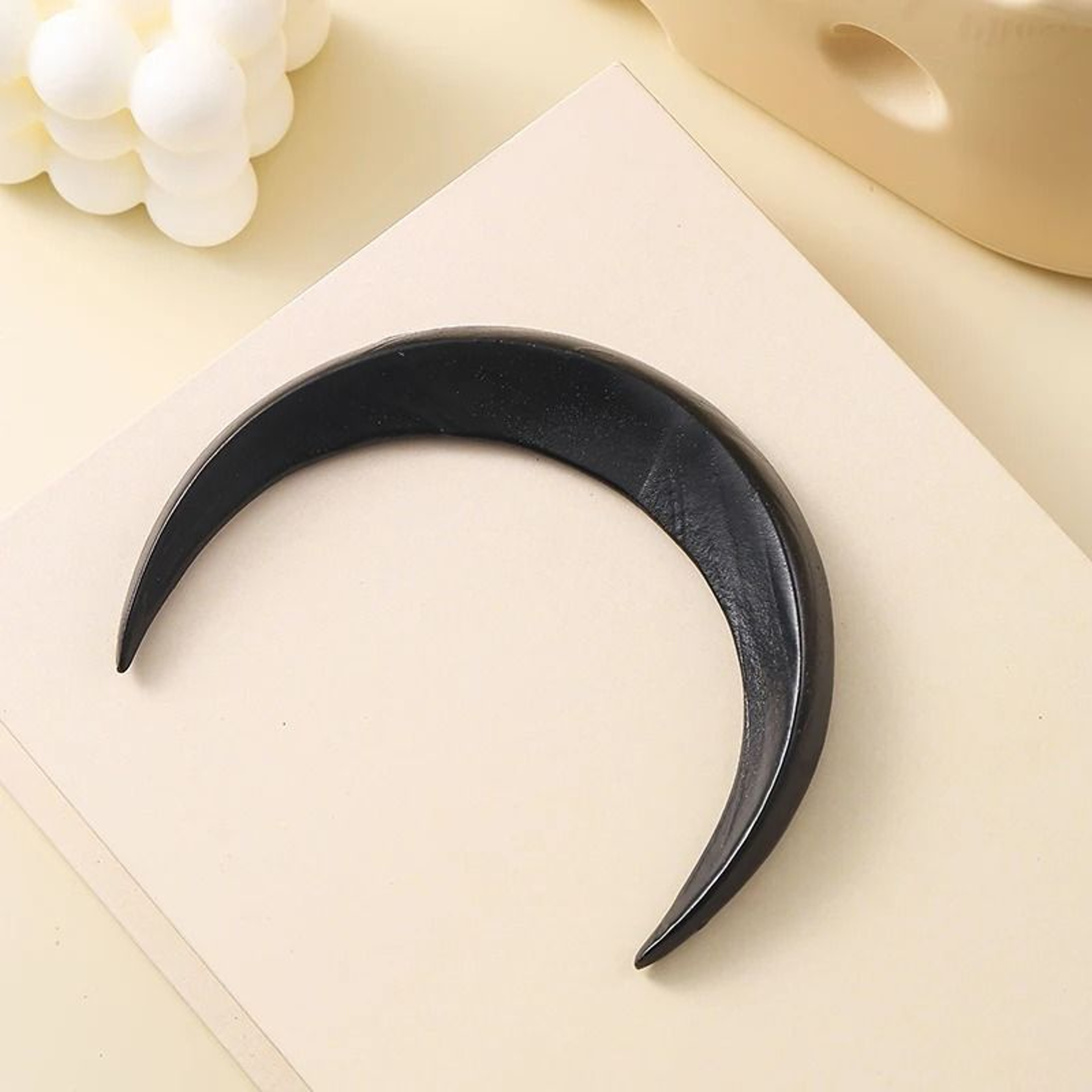Handcrafted Wooden Crescent Moon Hair Fork  Bun Clip 9