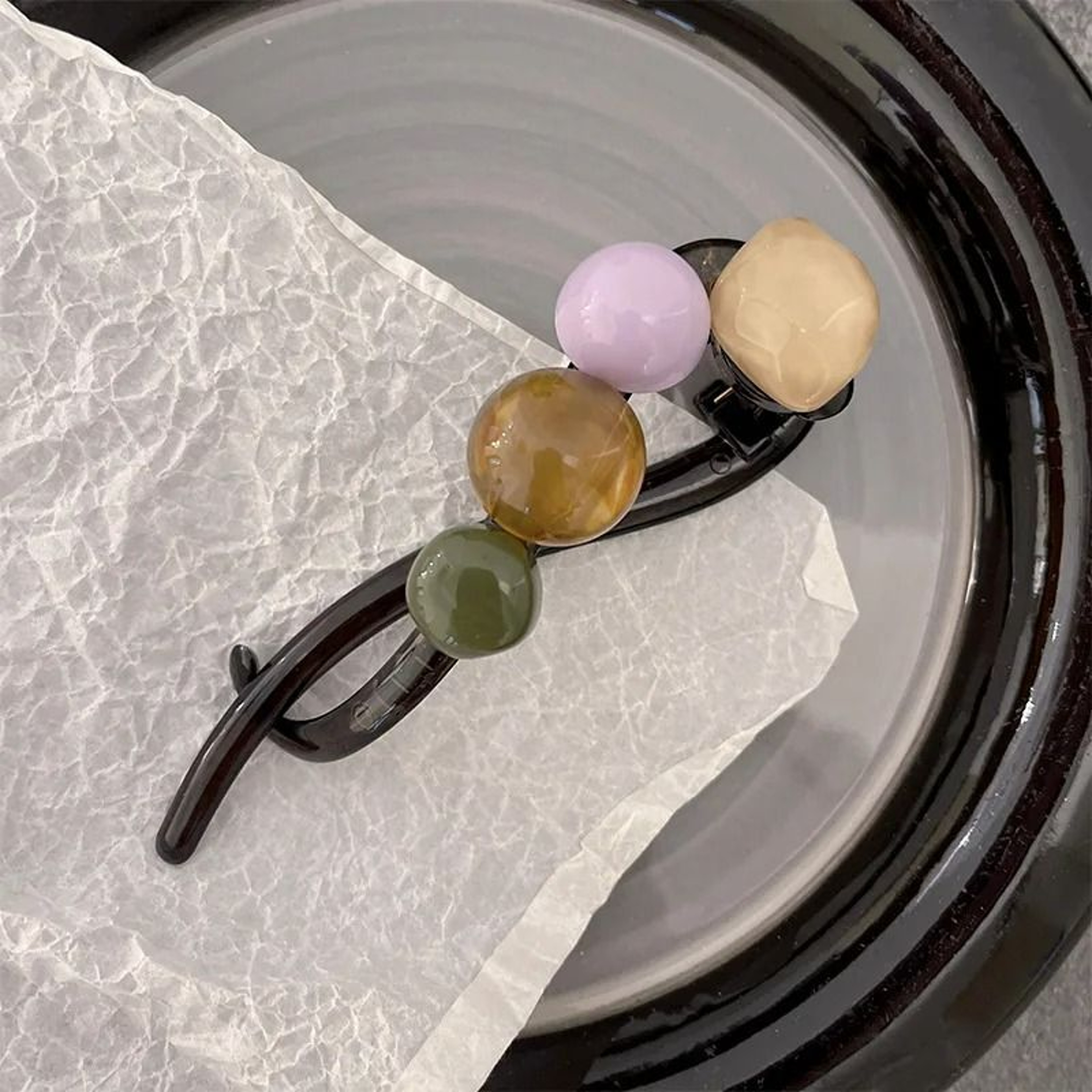 Vintage Colorful BallShape Hair Claw Clip 9