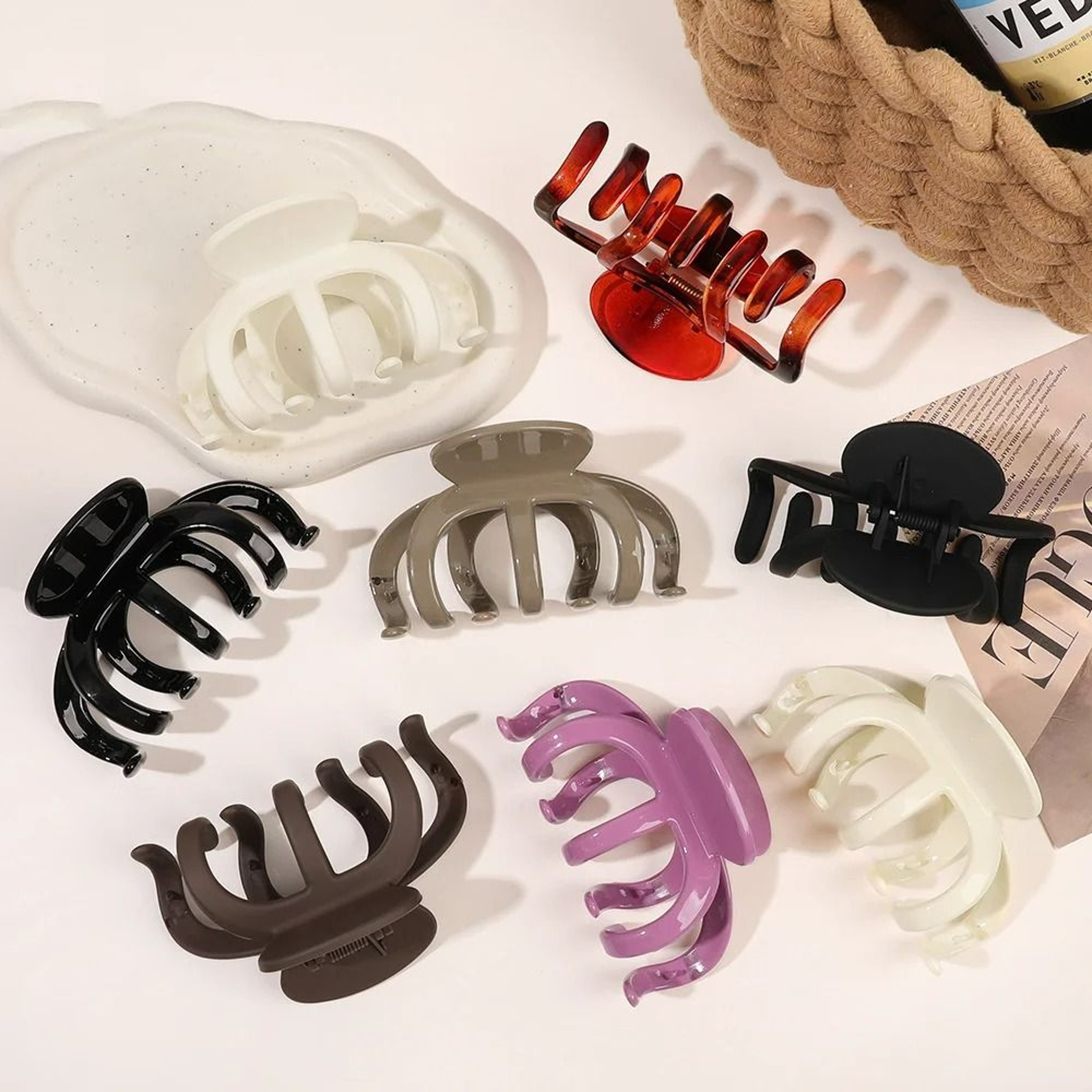 Large Matte Acrylic Shark Hair Claw Clip 4