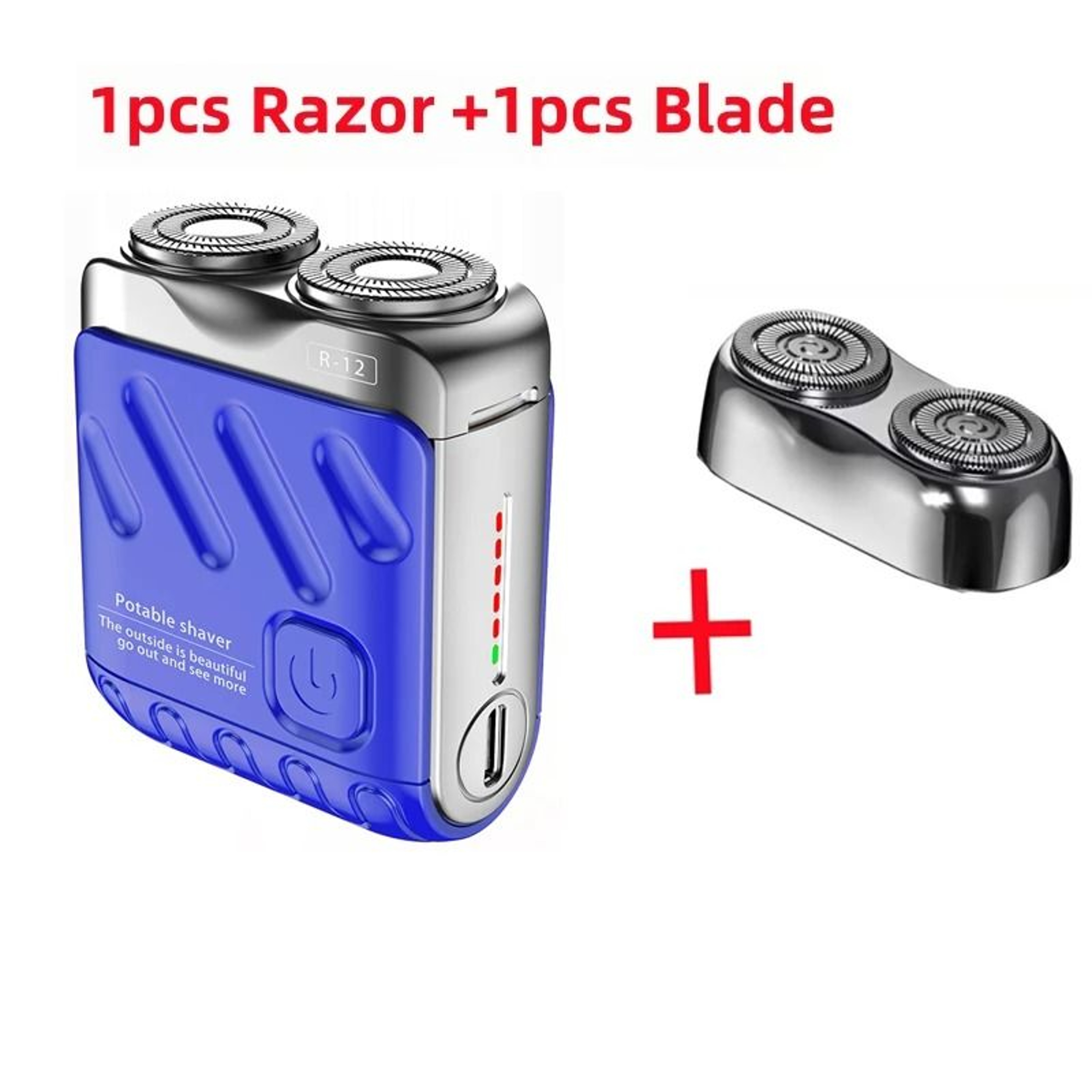 9000 RPM HighSpeed DualHead Waterproof Mini Travel Shaver 13