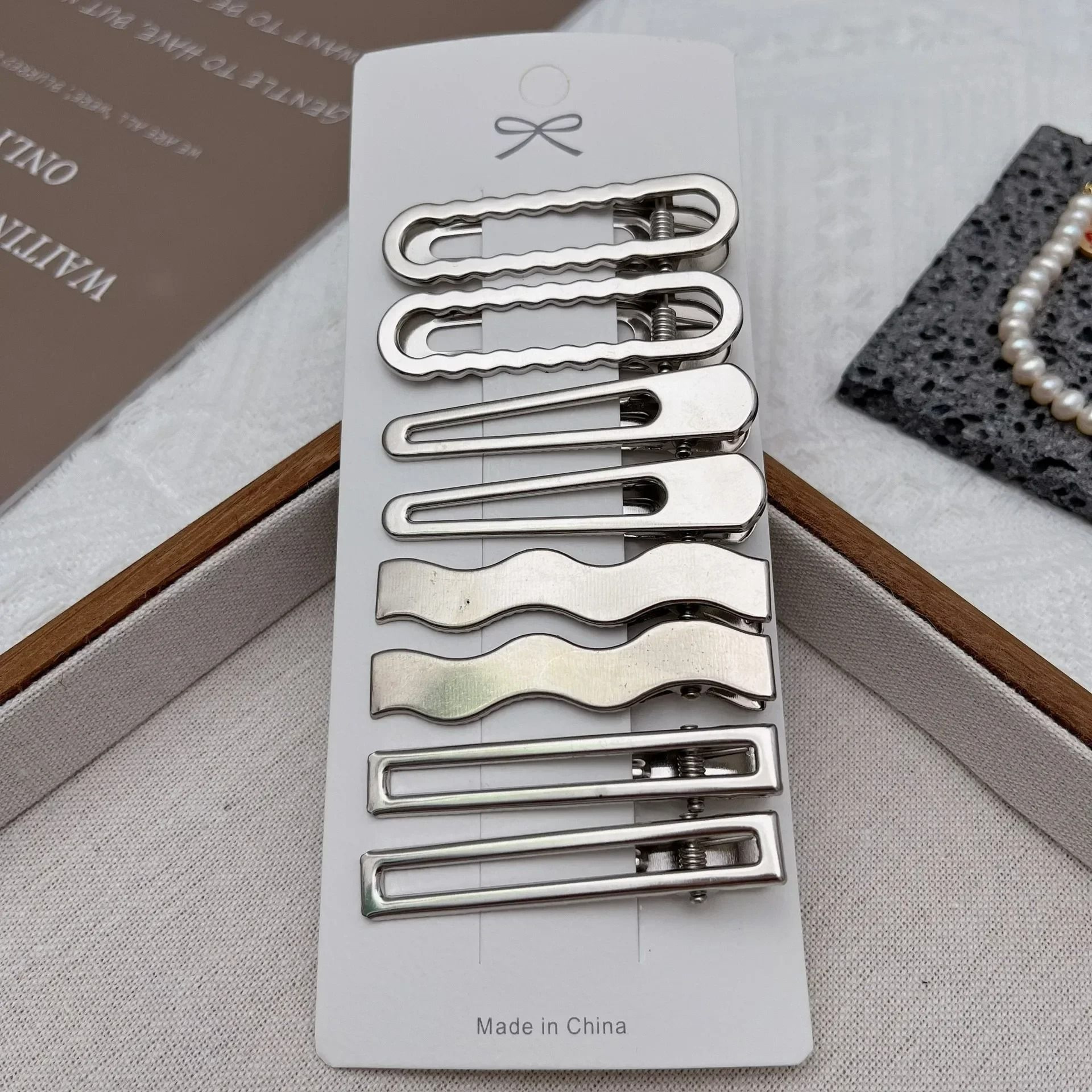 Silver Metal Y2K Duckbill Hair Clips  Personality Side Barrettes 11