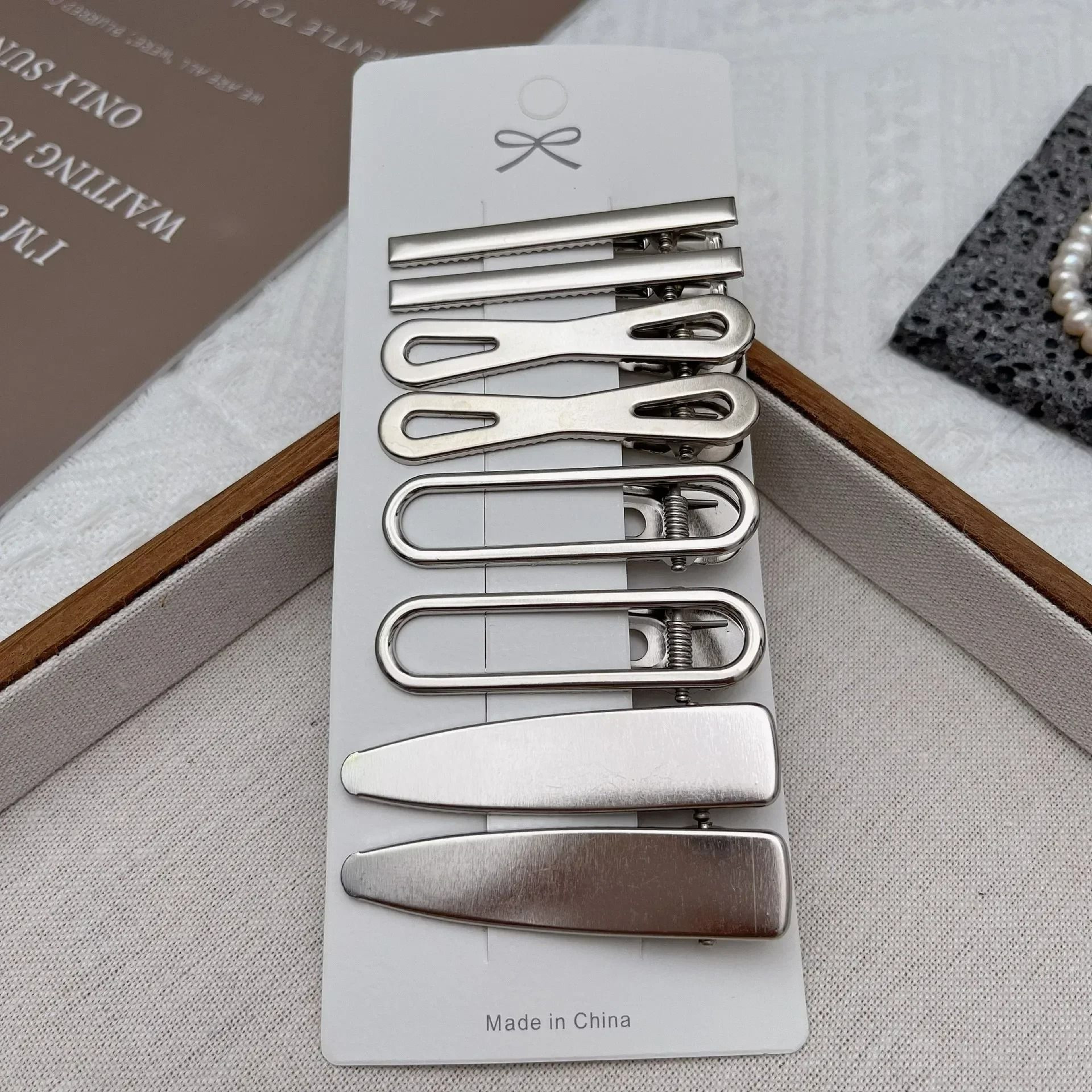 Silver Metal Y2K Duckbill Hair Clips  Personality Side Barrettes 10