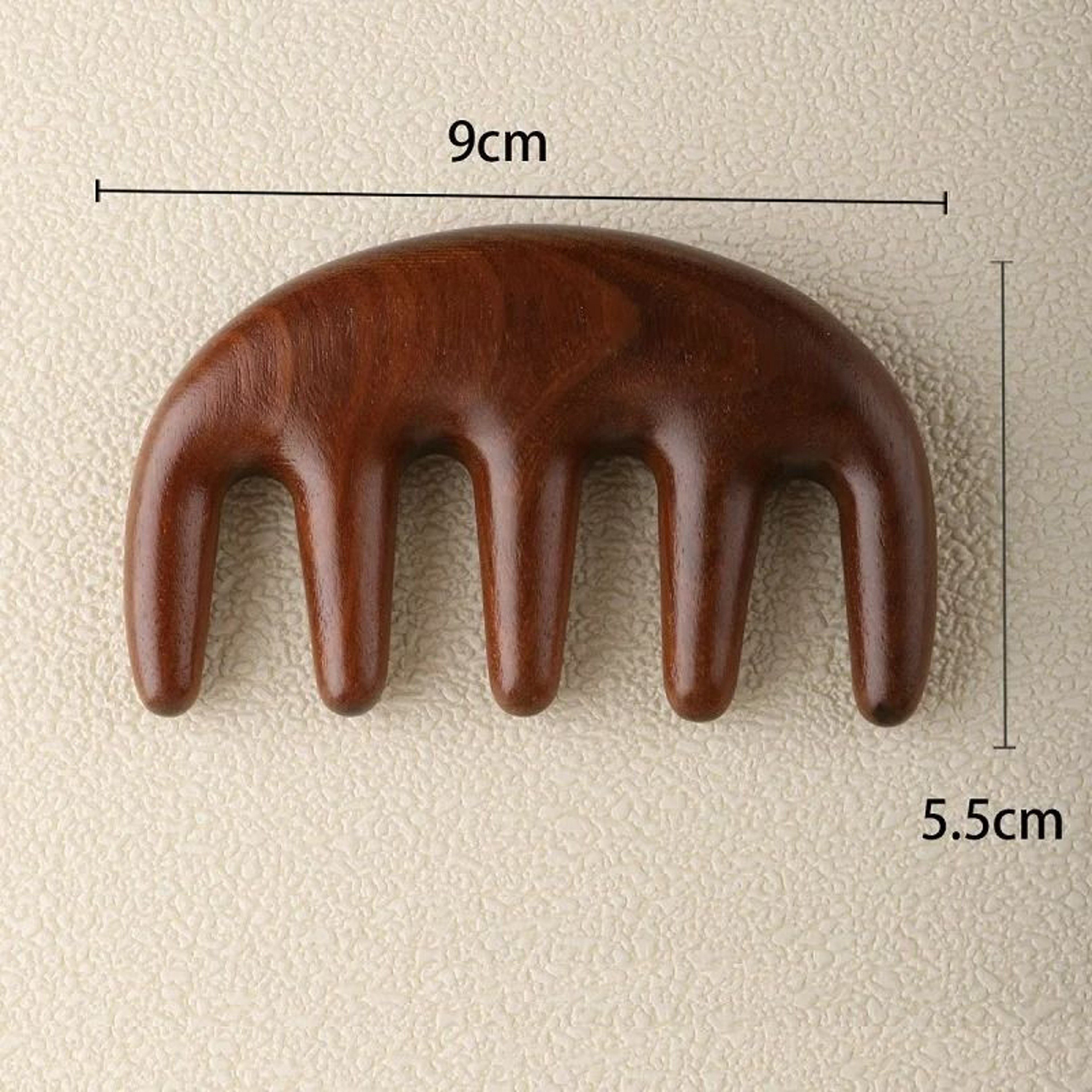 Natural Sandalwood WideTooth Scalp Massager  Facial Gua Sha Comb 5